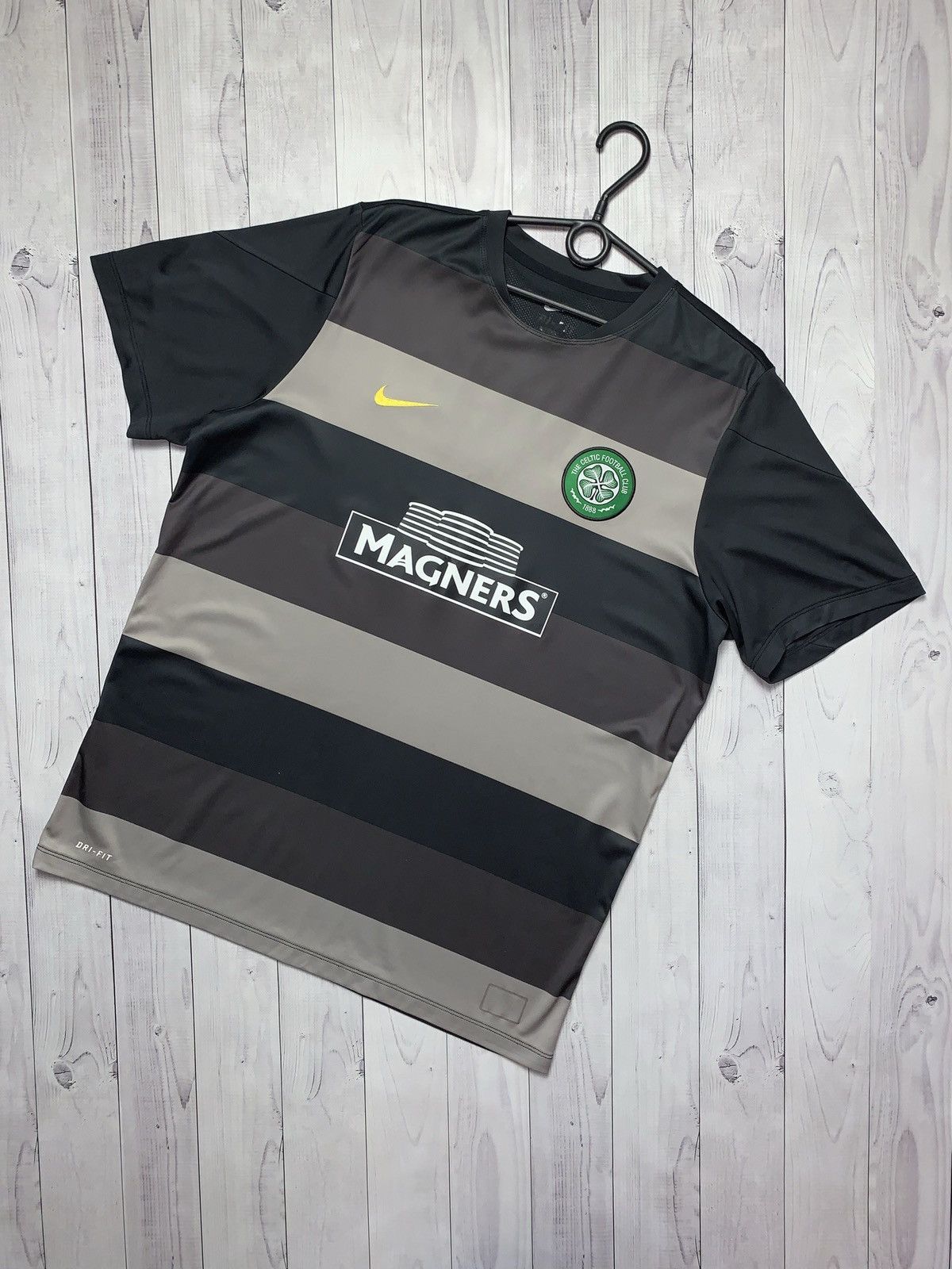 Vintage Nike Celtic striped soccer jersey