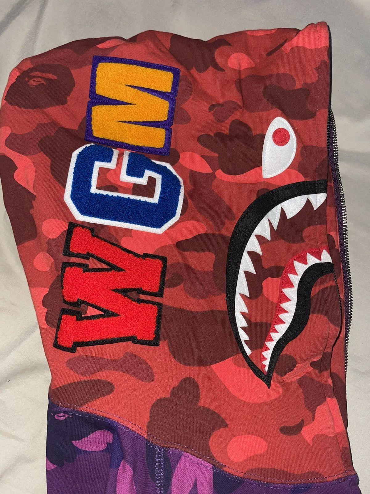 Bape Color Camo Crazy Shark Full Zip Hoodie Size US XL / EU 56 / 4 - 3 Thumbnail