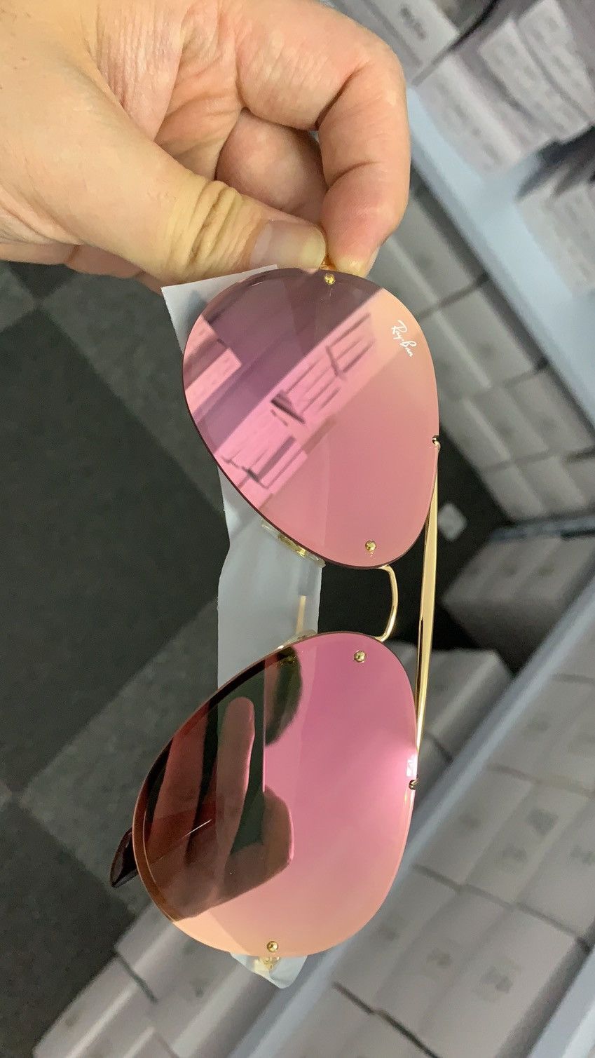 Ray ban blaze aviator pink online