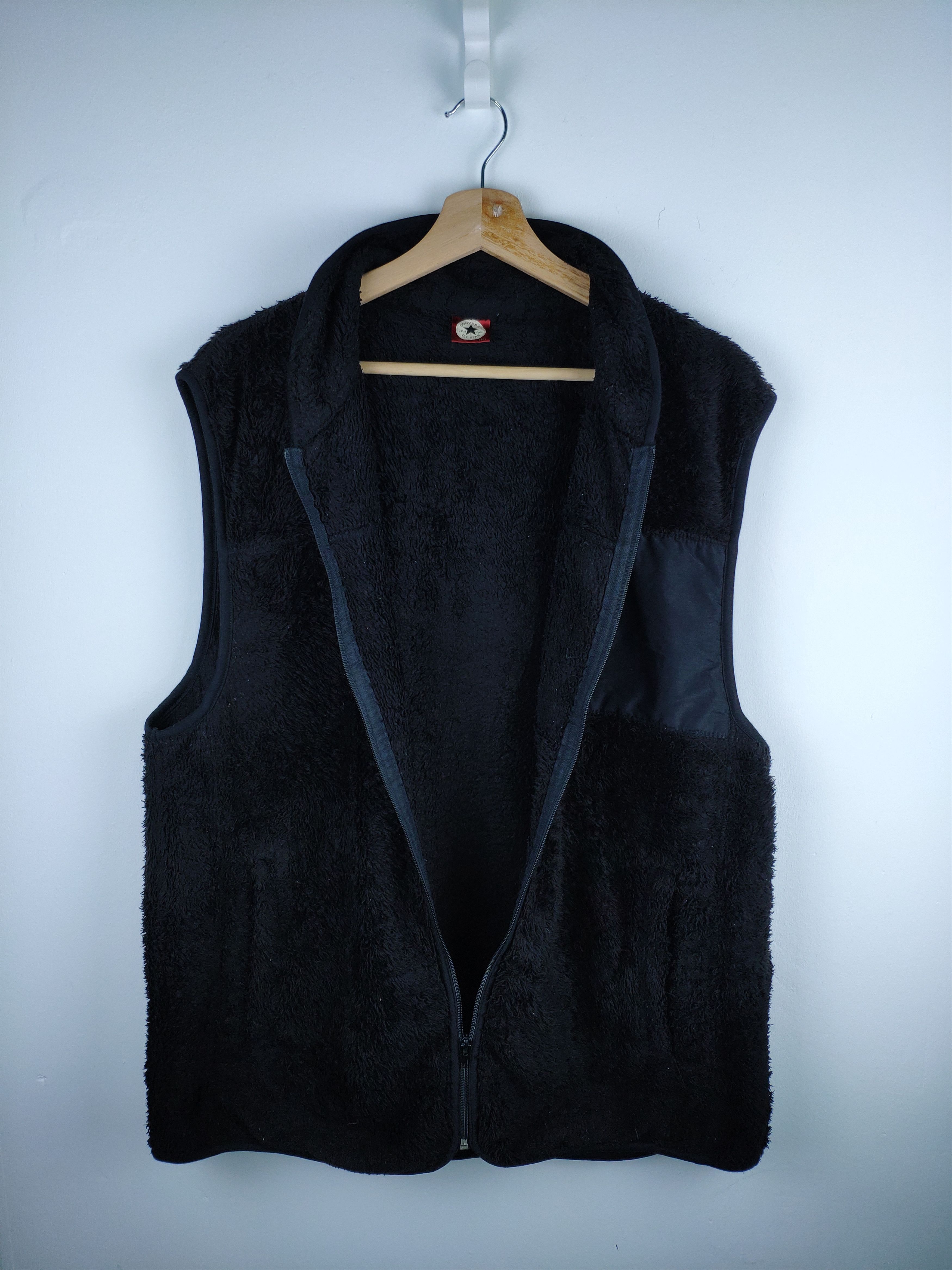 Converse × Vintage Steal 💥 Vintage Converse Fleece Vest Black Size US L / EU 52-54 / 3 - 3 Thumbnail