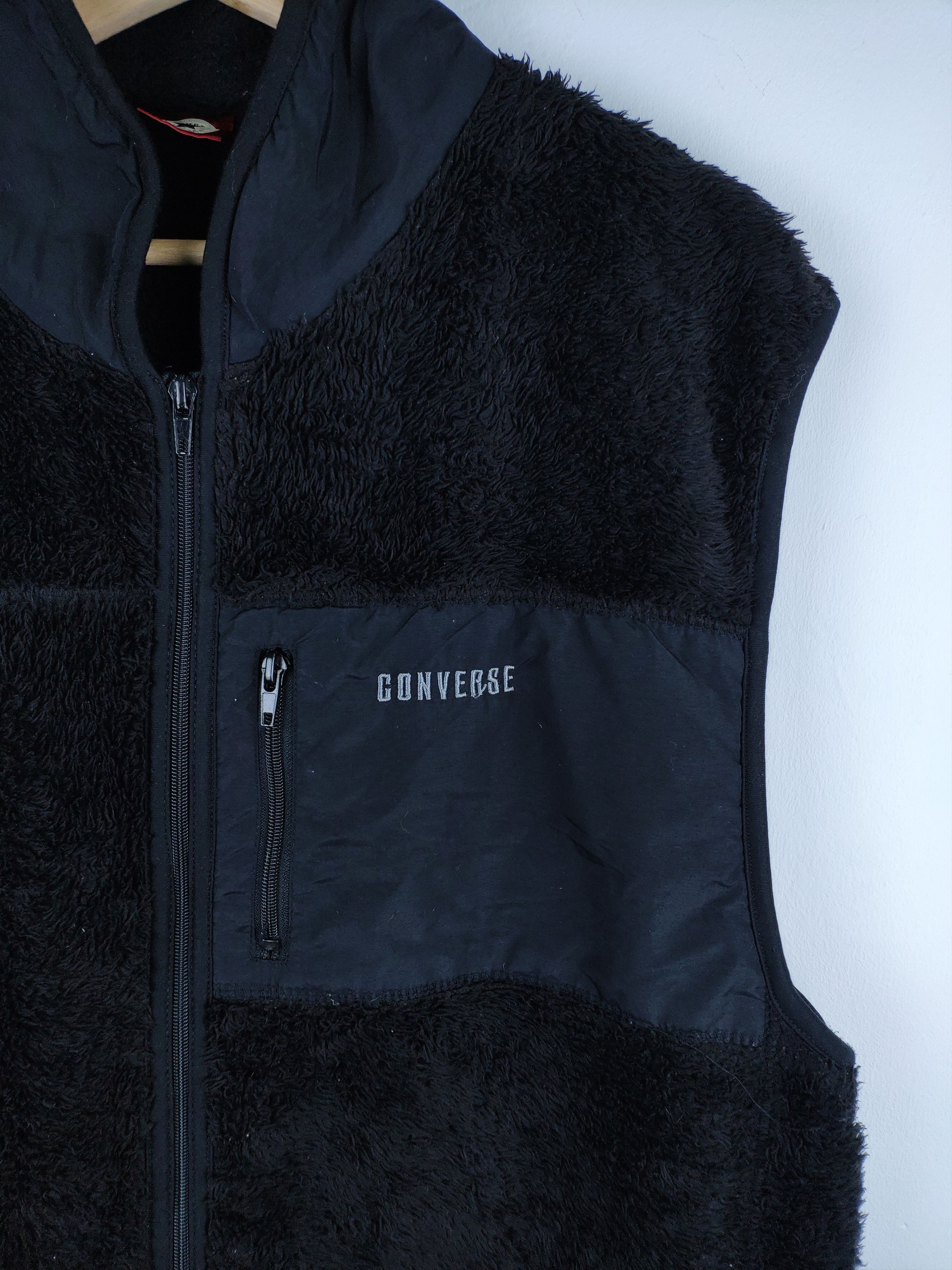 Converse × Vintage Steal 💥 Vintage Converse Fleece Vest Black Size US L / EU 52-54 / 3 - 2 Thumbnail
