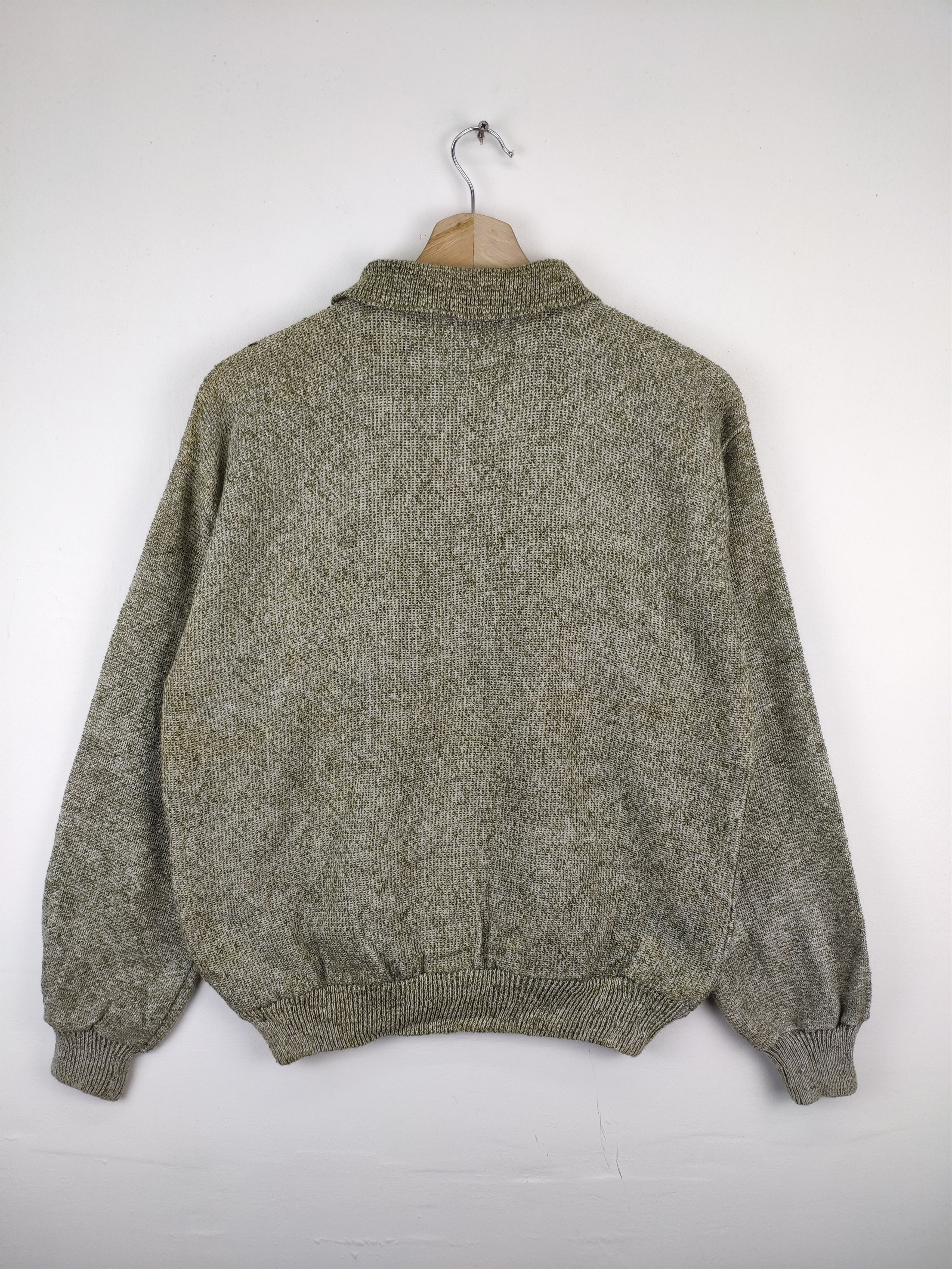 Aran Isles Knitwear × Japanese Brand × Vintage Vintage Polo Knit Shirt Long Sleeve Diamond Pattern Size US M / EU 48-50 / 2 - 2 Thumbnail