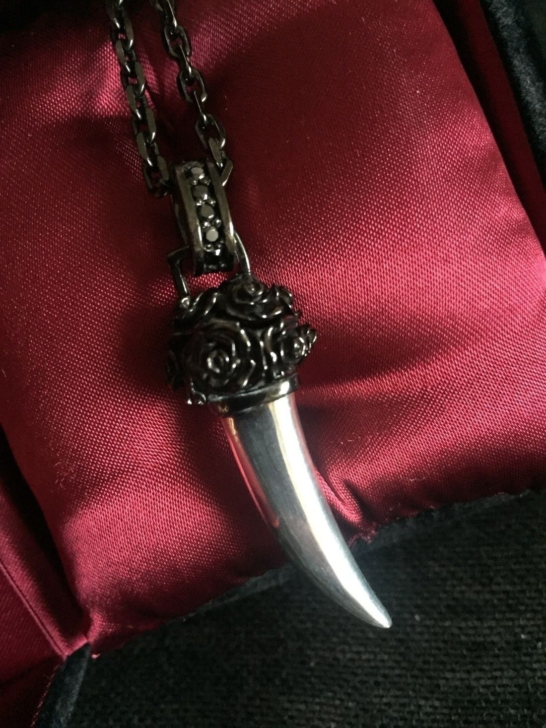 Other New in box silver 925 custom made horn and rose pendant Size ONE SIZE - 8 Thumbnail