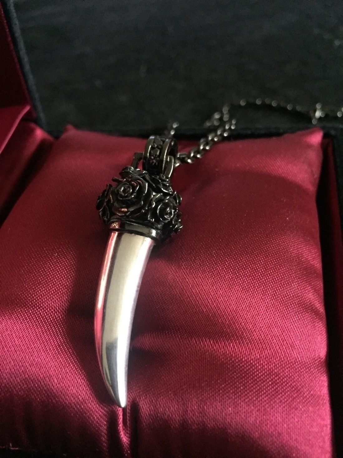 Other New in box silver 925 custom made horn and rose pendant Size ONE SIZE - 6 Thumbnail