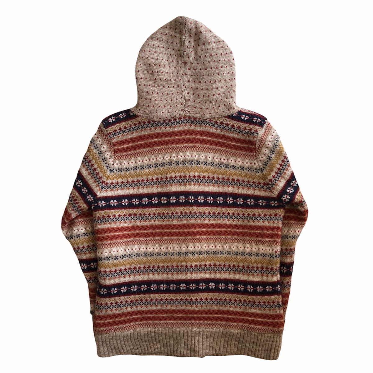 Japanese Brand Cardigan Hoodie Navajo Knit Fleece Lining Size S / US 4 / IT 40 - 5 Thumbnail