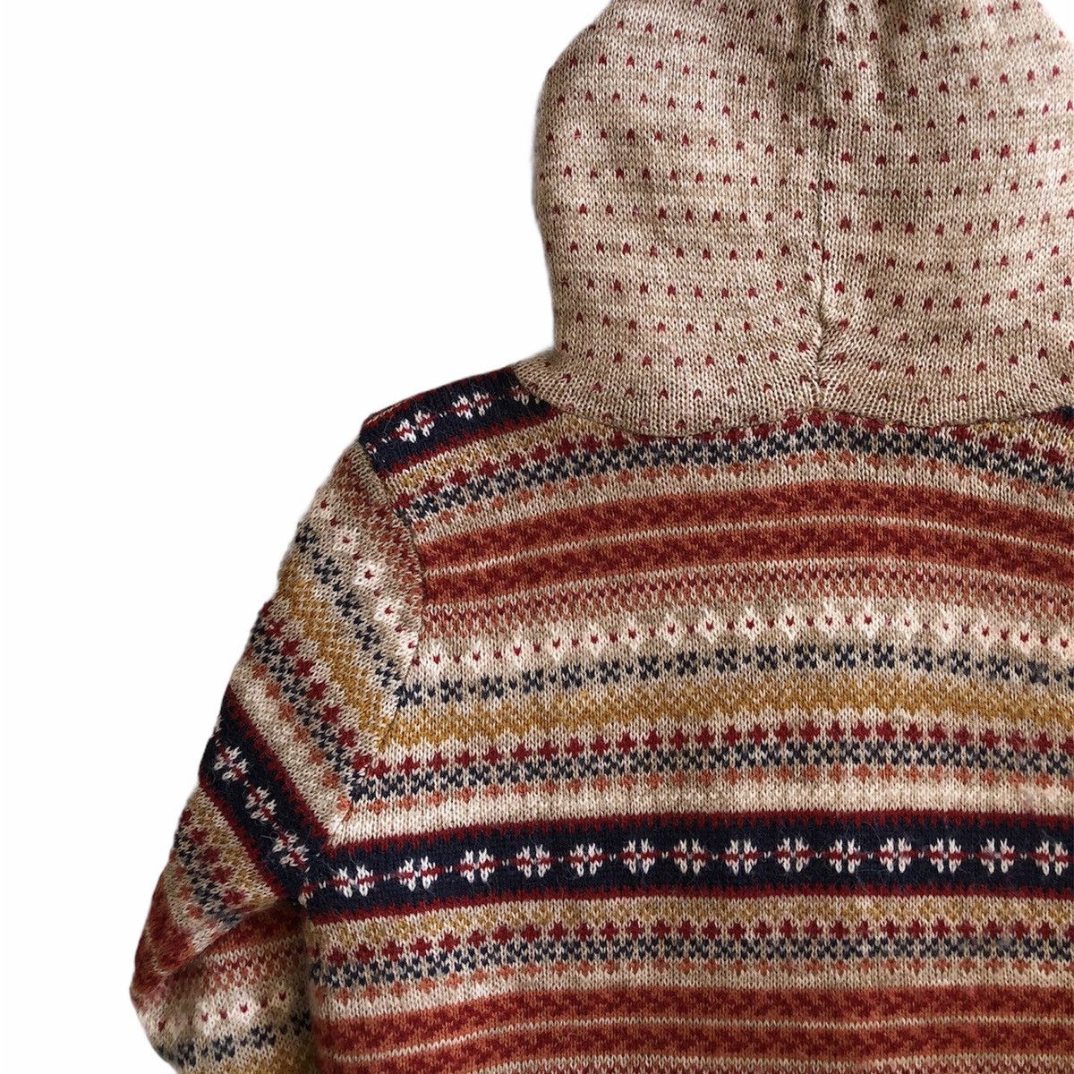 Japanese Brand Cardigan Hoodie Navajo Knit Fleece Lining Size S / US 4 / IT 40 - 6 Thumbnail