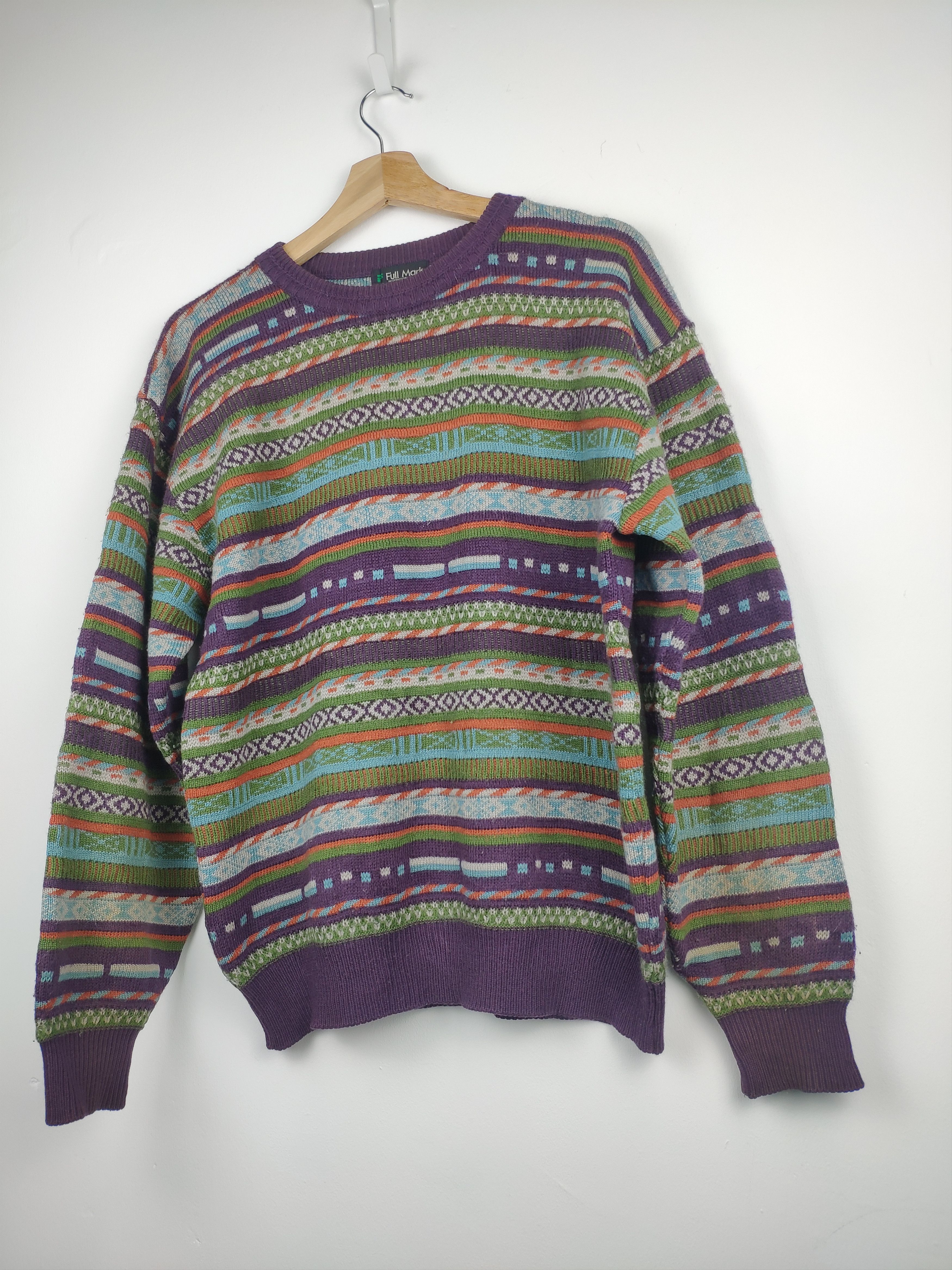 Aran Isles Knitwear × Japanese Brand Steal 💥 Vintage Coloured Cable Knit Sweater Coogi Style Size US M / EU 48-50 / 2 - 2 Thumbnail