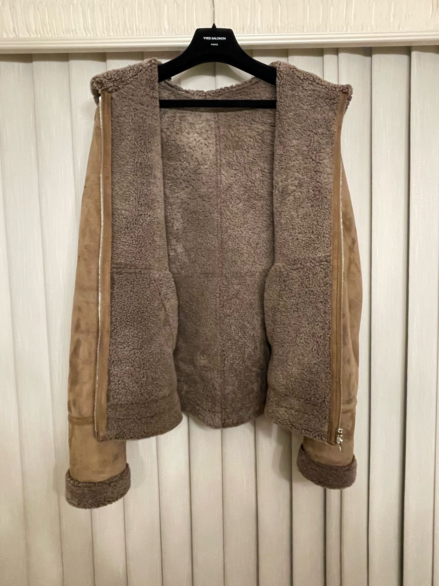 Yves Salomon Shearling Fully Lined Hooded Zip Jacket Coat 48 50 52 Size US M / EU 48-50 / 2 - 2 Thumbnail