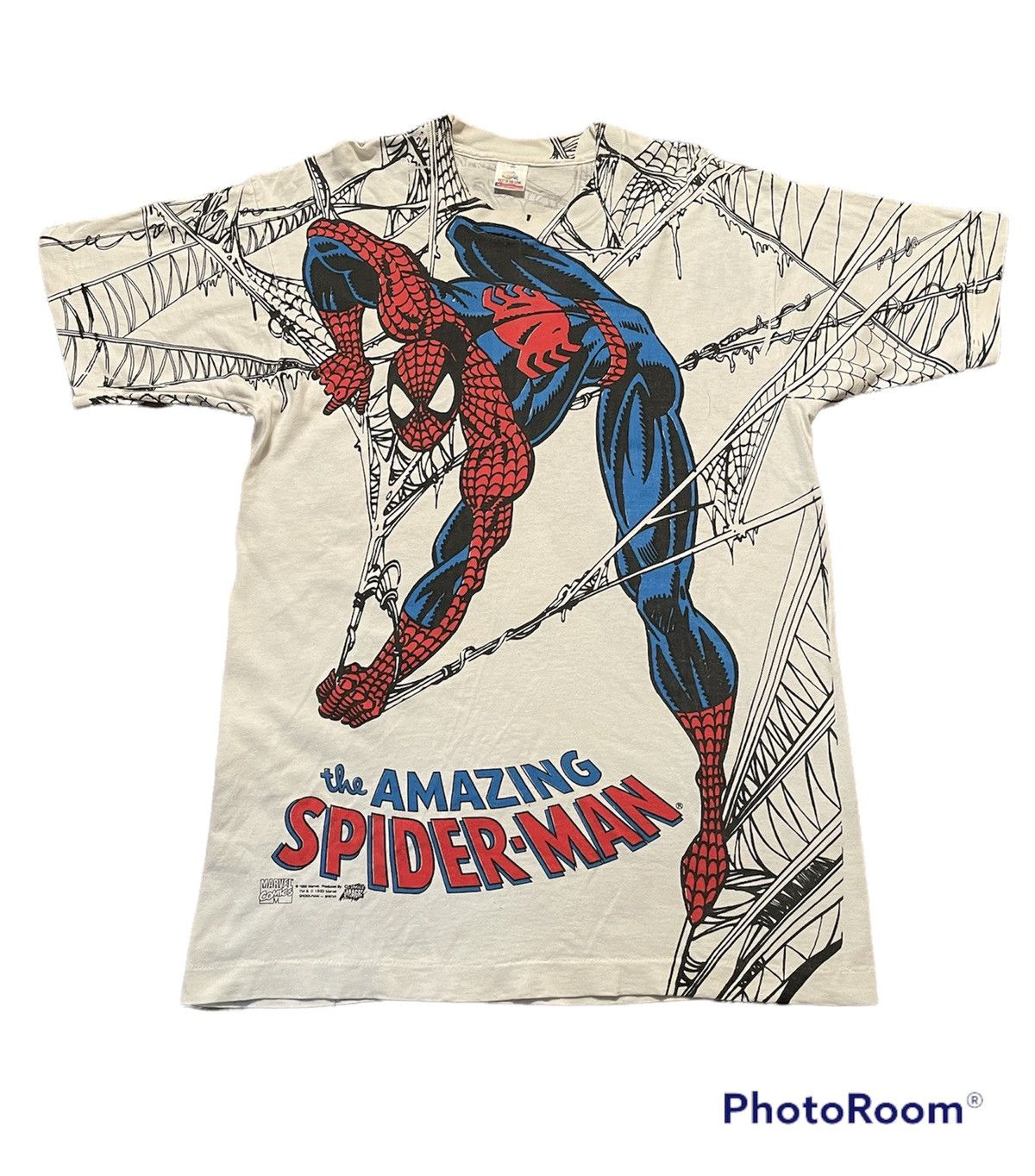 Vintage 90s 1993 Marvel Amazing Spiderman Shirt Large L AOP