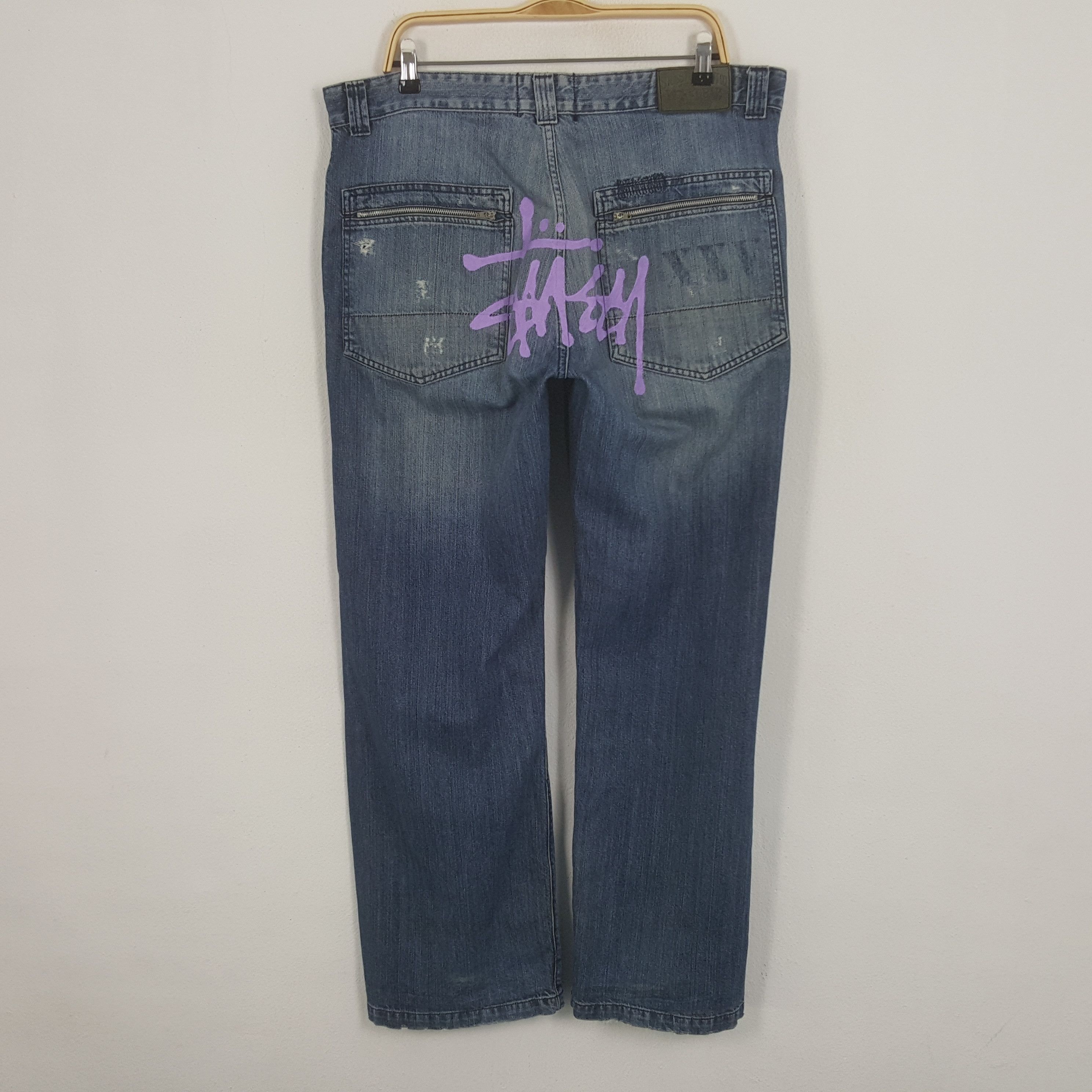 Vintage Stussy Custom Art Big Logo Denim Jeans