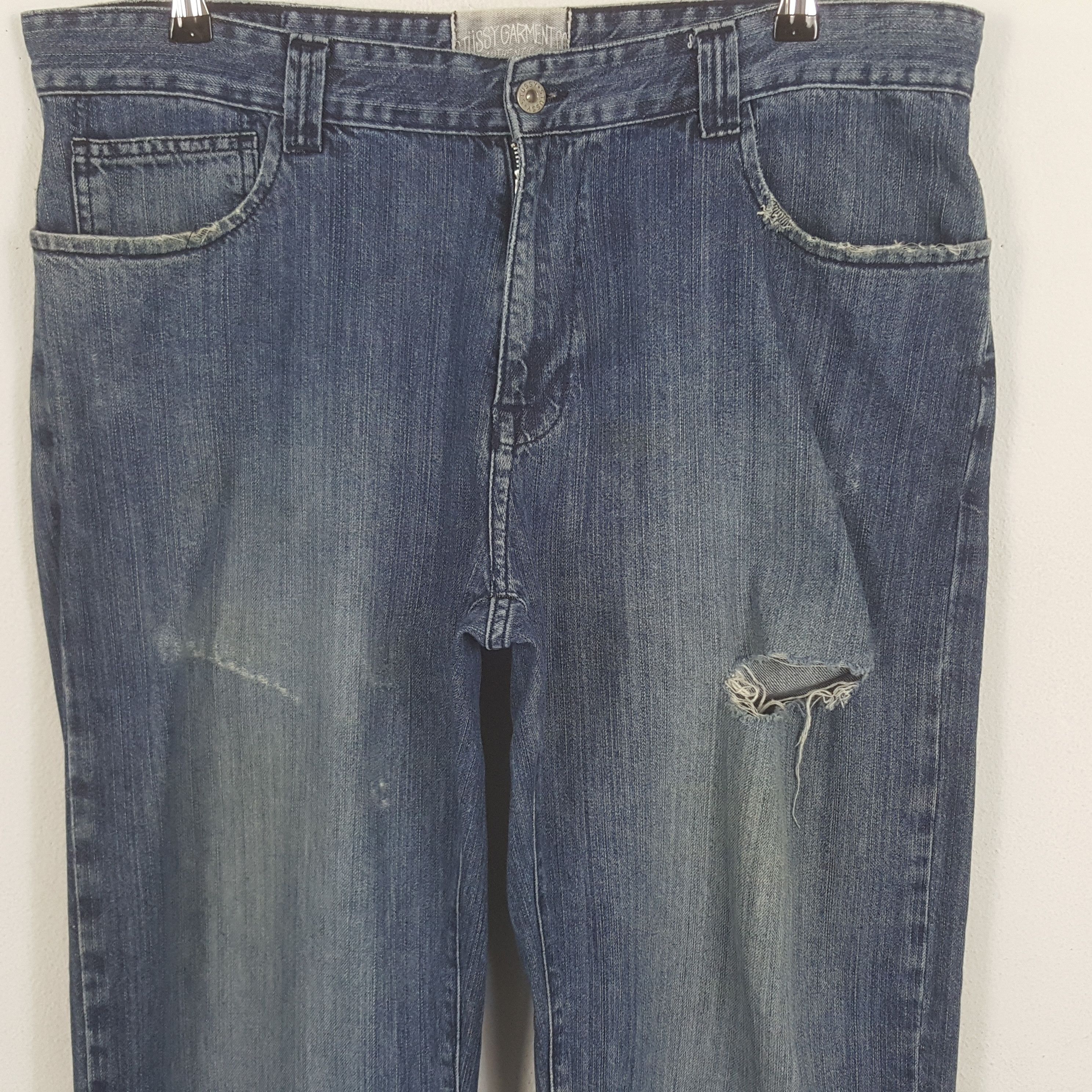 Designer × Stussy × Vintage Vintage Stussy Custom Art Big Logo Denim Jeans Size US 38 / EU 54 - 5 Thumbnail