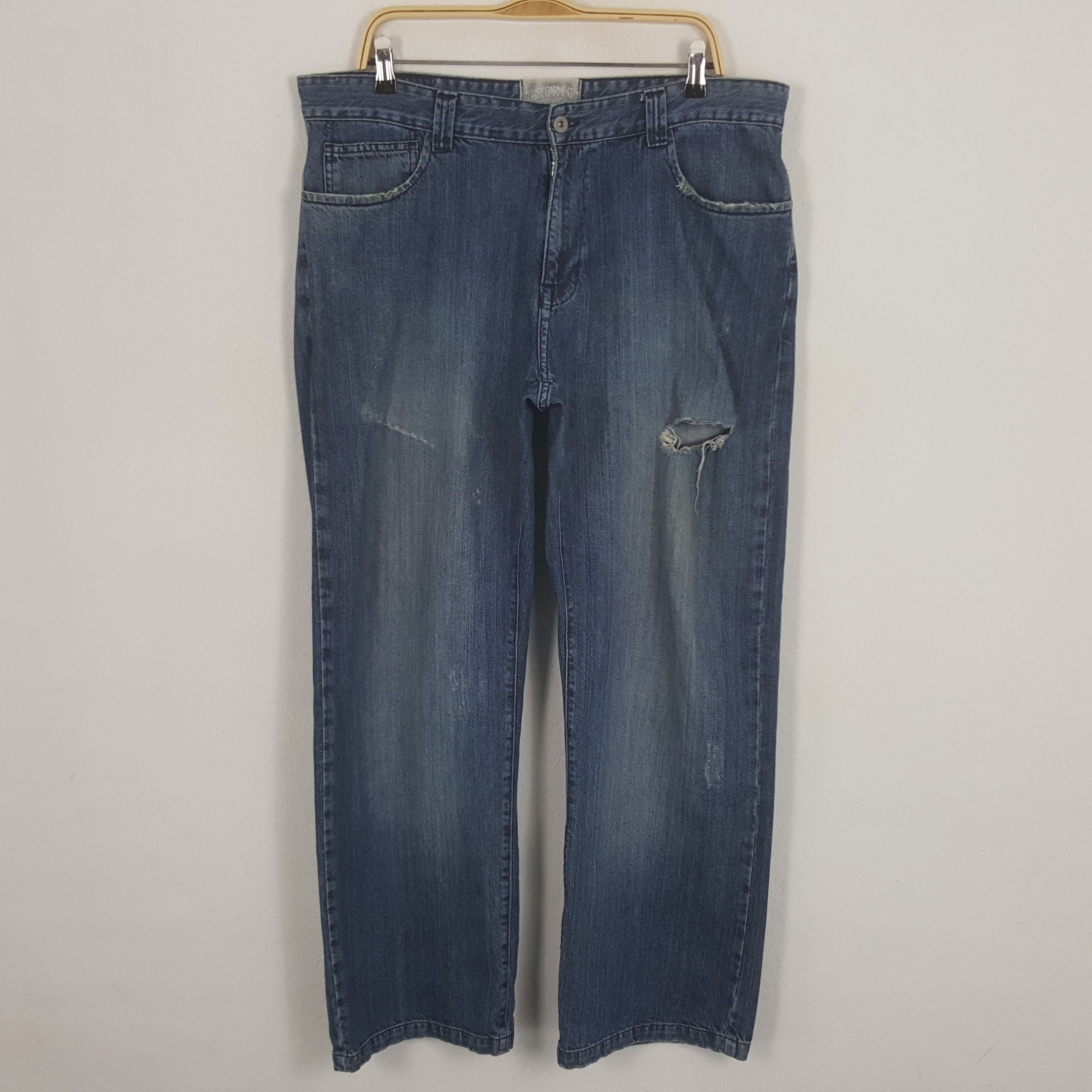 Designer × Stussy × Vintage Vintage Stussy Custom Art Big Logo Denim Jeans Size US 38 / EU 54 - 4 Thumbnail