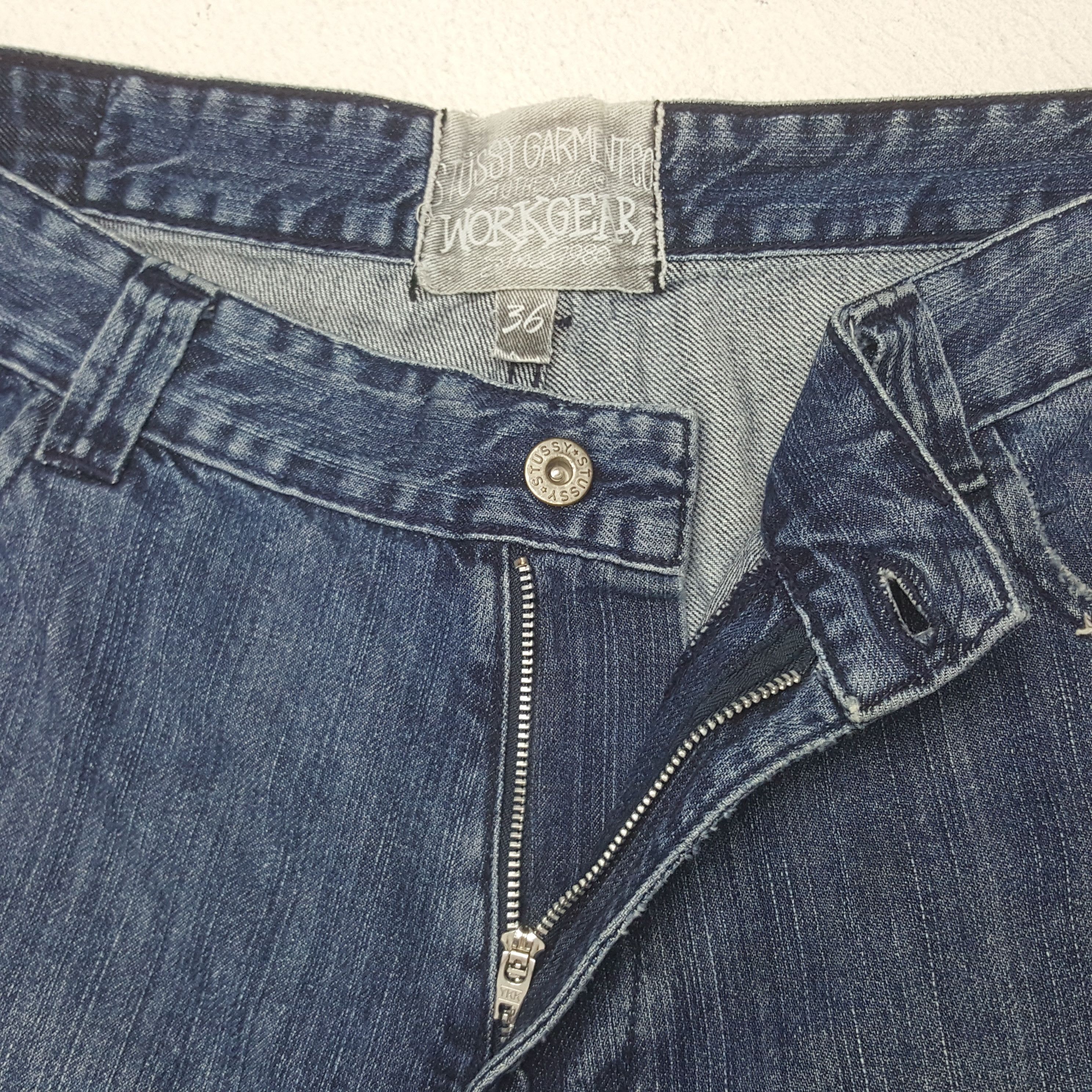 Designer × Stussy × Vintage Vintage Stussy Custom Art Big Logo Denim Jeans Size US 38 / EU 54 - 12 Thumbnail