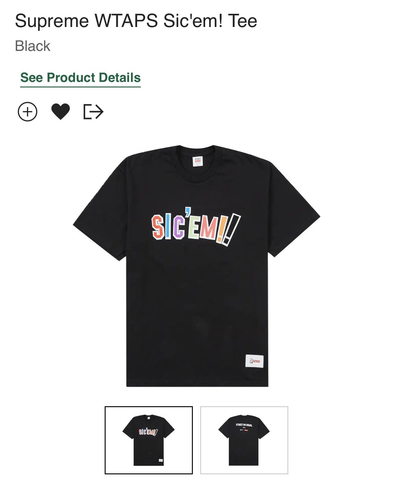Supreme wtaps tee 2025