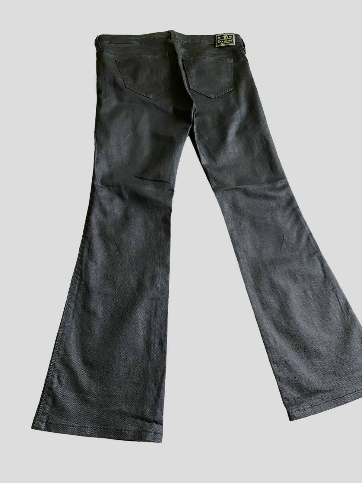 image of Vintage Flared Back Number Waxed Boot Cut Low Rise Denim S46K in Black, Men's (Size 30)