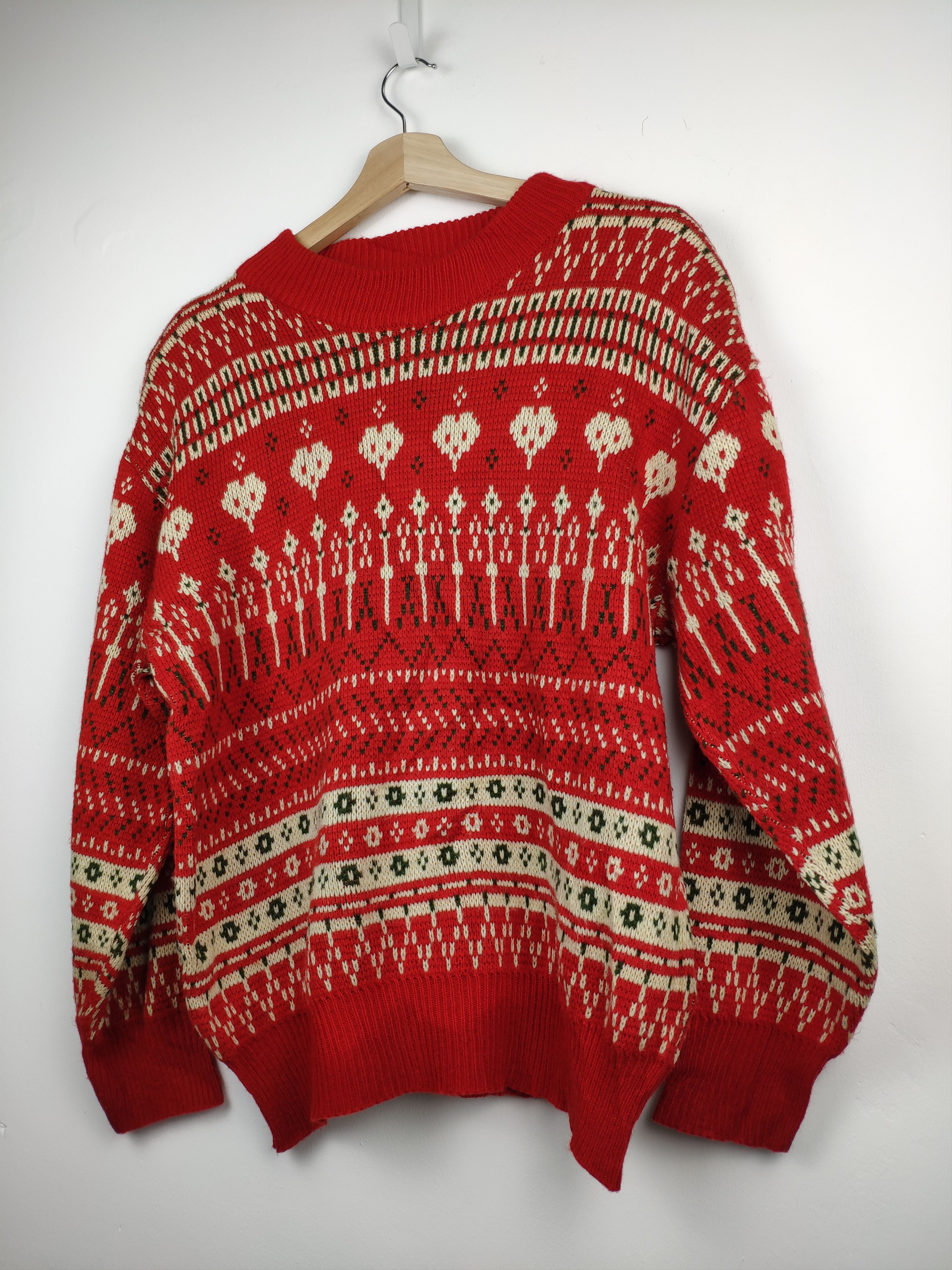 Aran Isles Knitwear × Japanese Brand × Vintage Vintage Wool Knit Sweater Crewneck Native Style Size US L / EU 52-54 / 3 - 2 Thumbnail