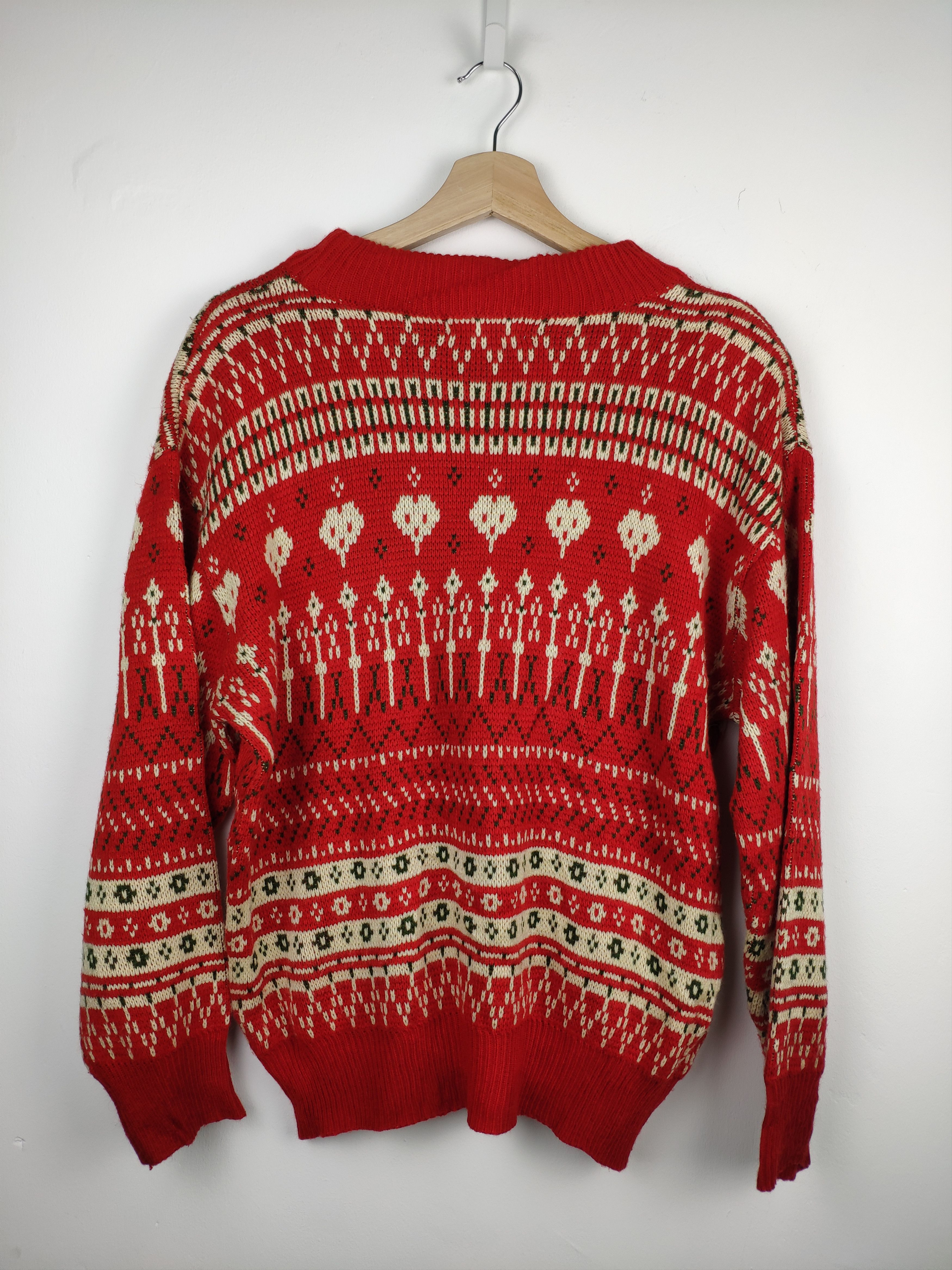 Aran Isles Knitwear × Japanese Brand × Vintage Vintage Wool Knit Sweater Crewneck Native Style Size US L / EU 52-54 / 3 - 6 Thumbnail