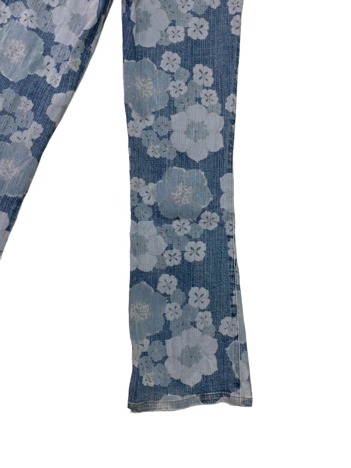 Japanese Brand Flared LIB-ACE Flower Acidwash Overprint Denim S46K Size US 27 - 11 Thumbnail