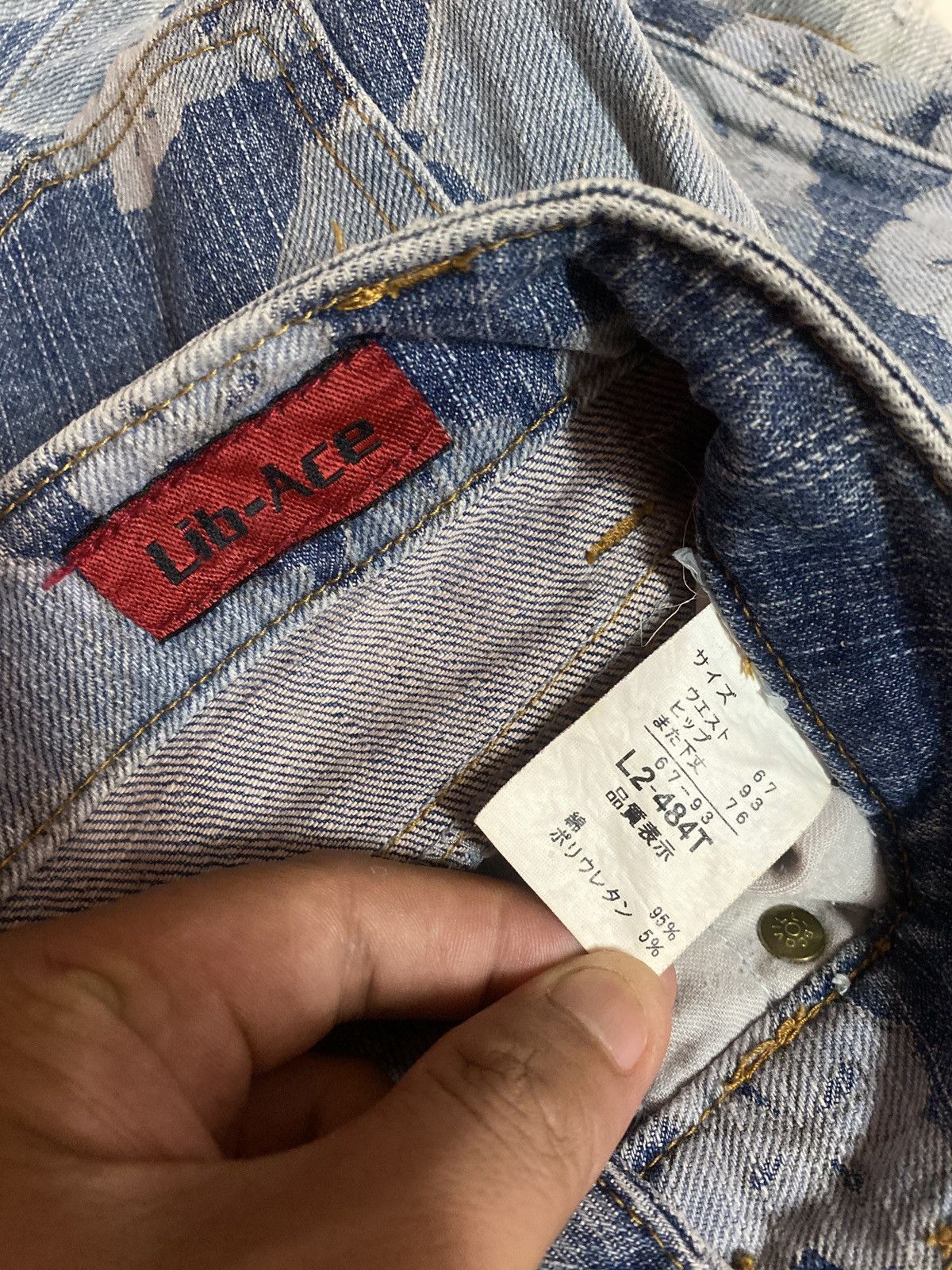 Japanese Brand Flared LIB-ACE Flower Acidwash Overprint Denim S46K Size US 27 - 12 Thumbnail