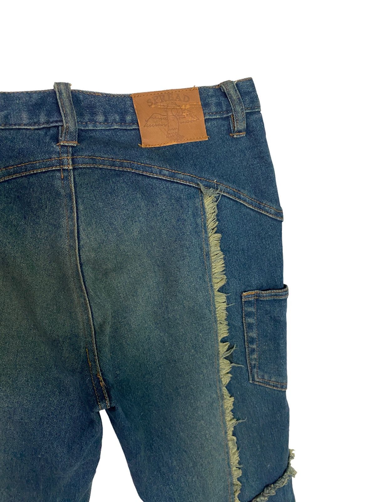 Designer Flared Spread Hagi Reconstructed Multipocket Denim Pant Size US 27 - 11 Thumbnail