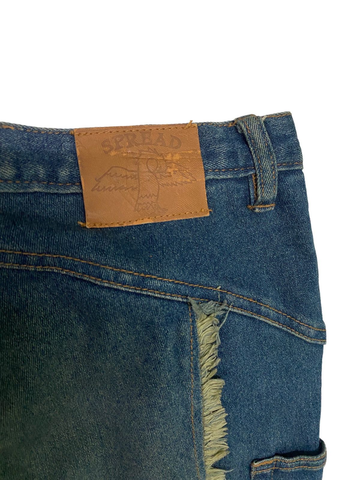 Designer Flared Spread Hagi Reconstructed Multipocket Denim Pant Size US 27 - 12 Thumbnail