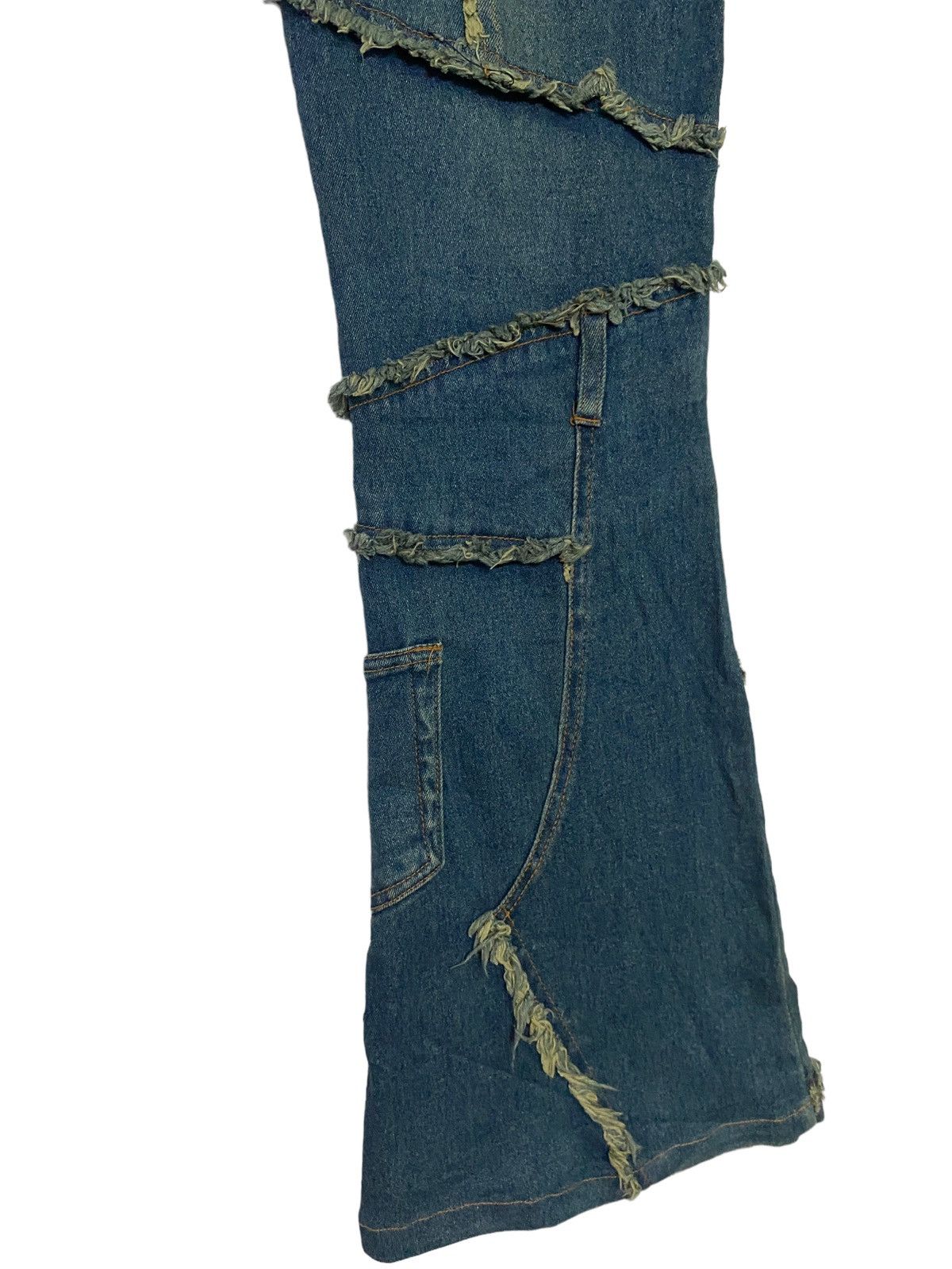 Designer Flared Spread Hagi Reconstructed Multipocket Denim Pant Size US 27 - 10 Thumbnail