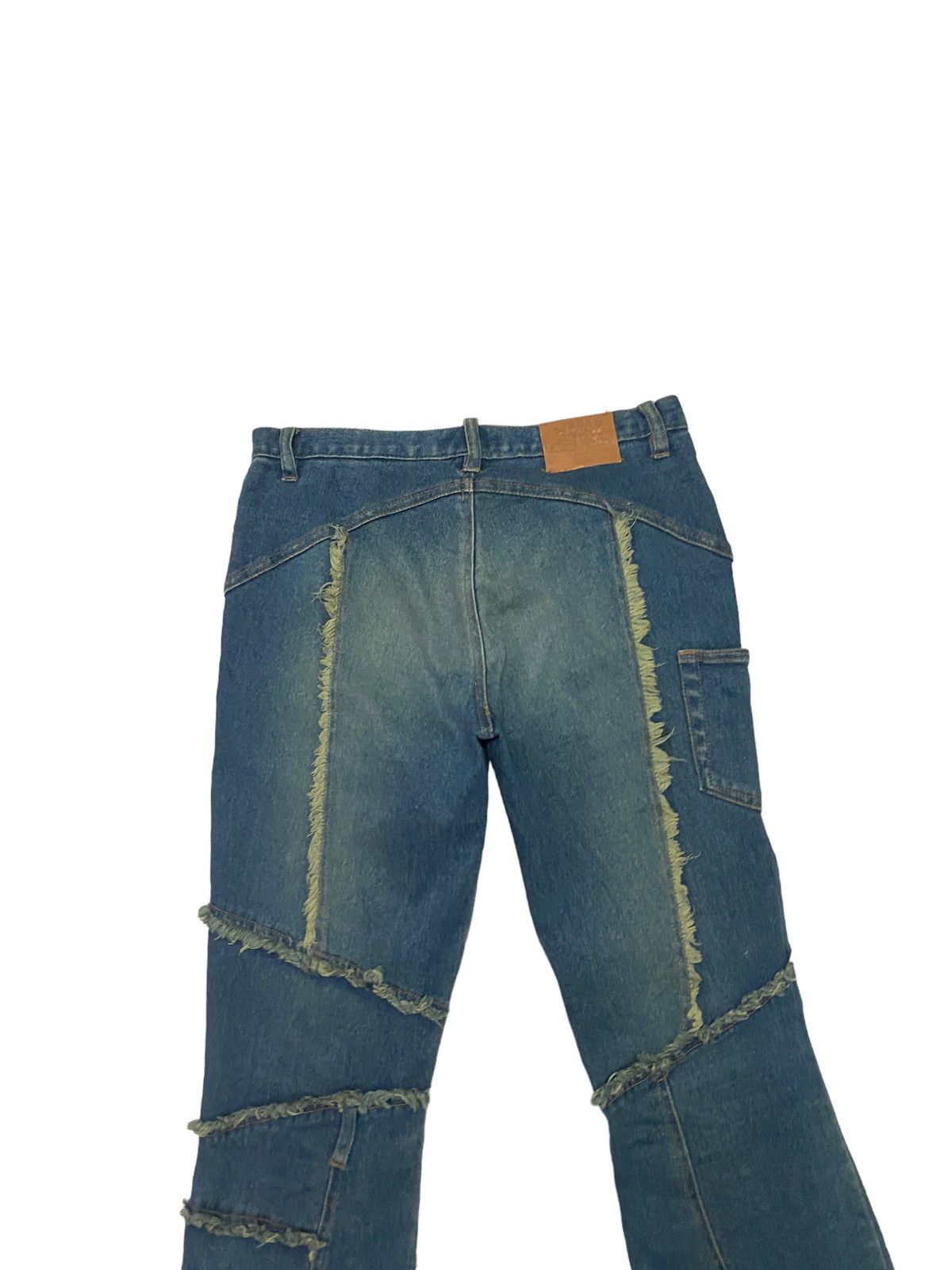 Designer Flared Spread Hagi Reconstructed Multipocket Denim Pant Size US 27 - 8 Thumbnail