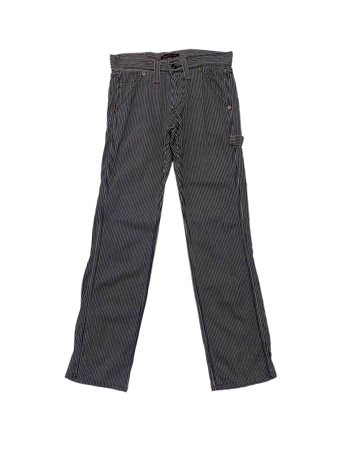 Japanese Brand Vintage Et Boite Carpenter Striped Worker Denim Pant S46k Size US 27 - 2 Thumbnail