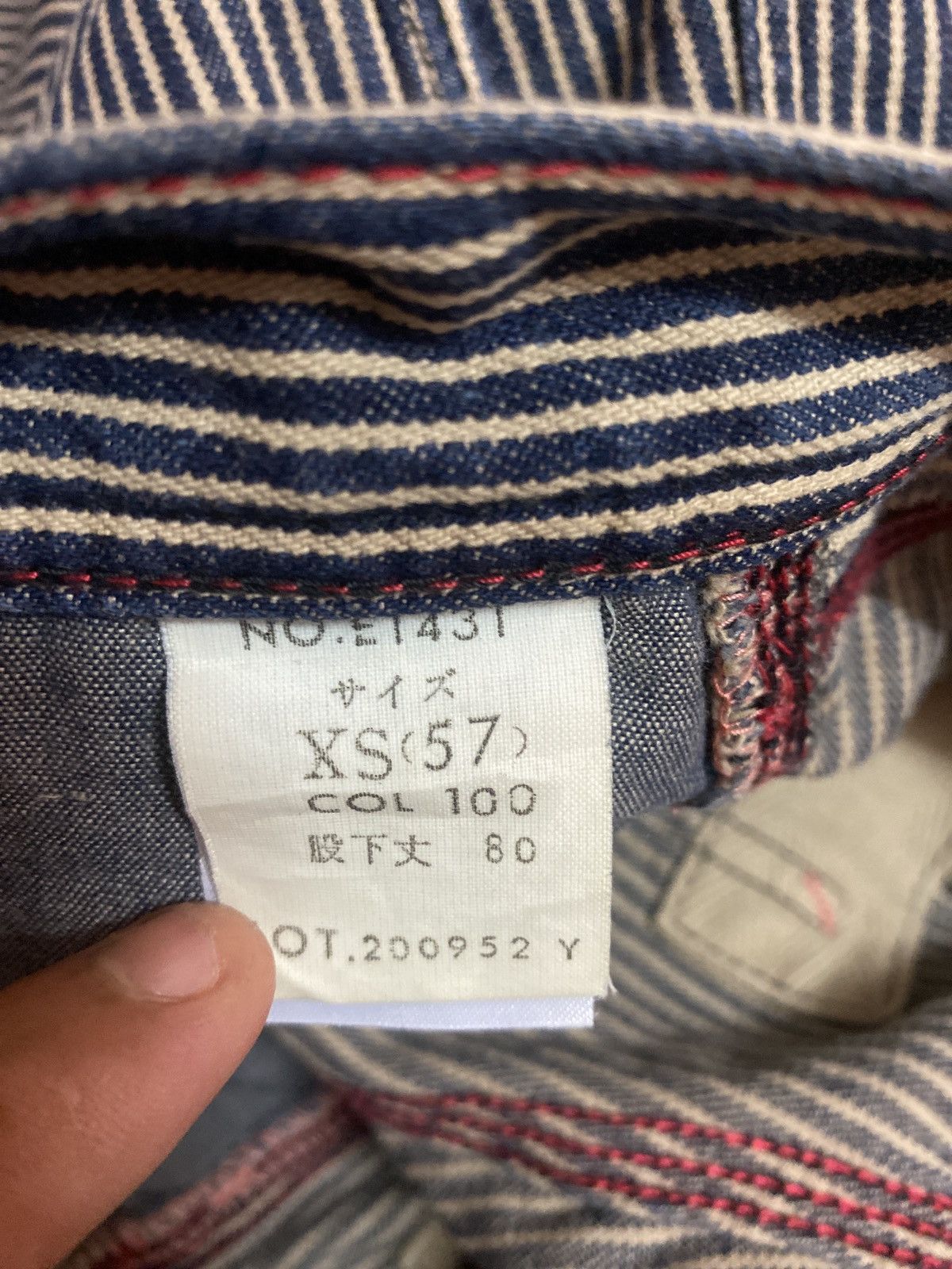 Japanese Brand Vintage Et Boite Carpenter Striped Worker Denim Pant S46k Size US 27 - 13 Thumbnail
