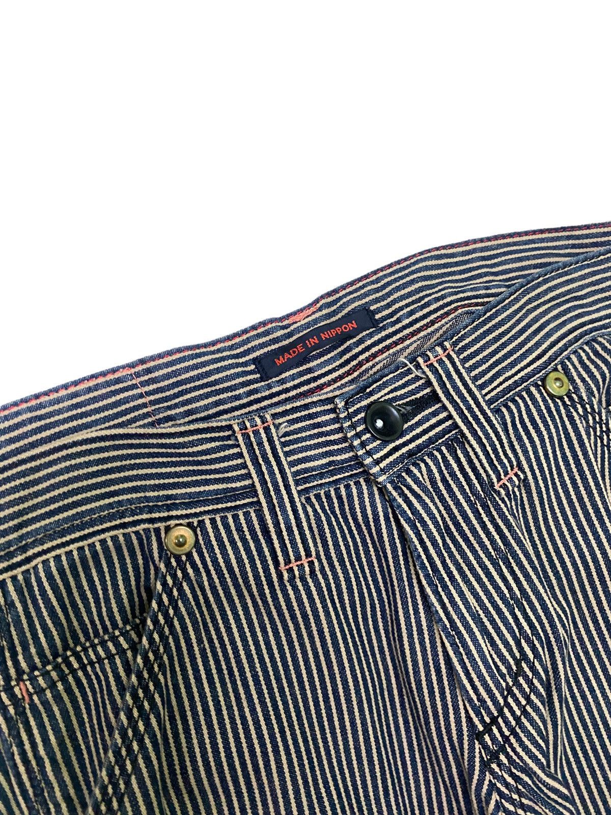Japanese Brand Vintage Et Boite Carpenter Striped Worker Denim Pant S46k Size US 27 - 8 Thumbnail
