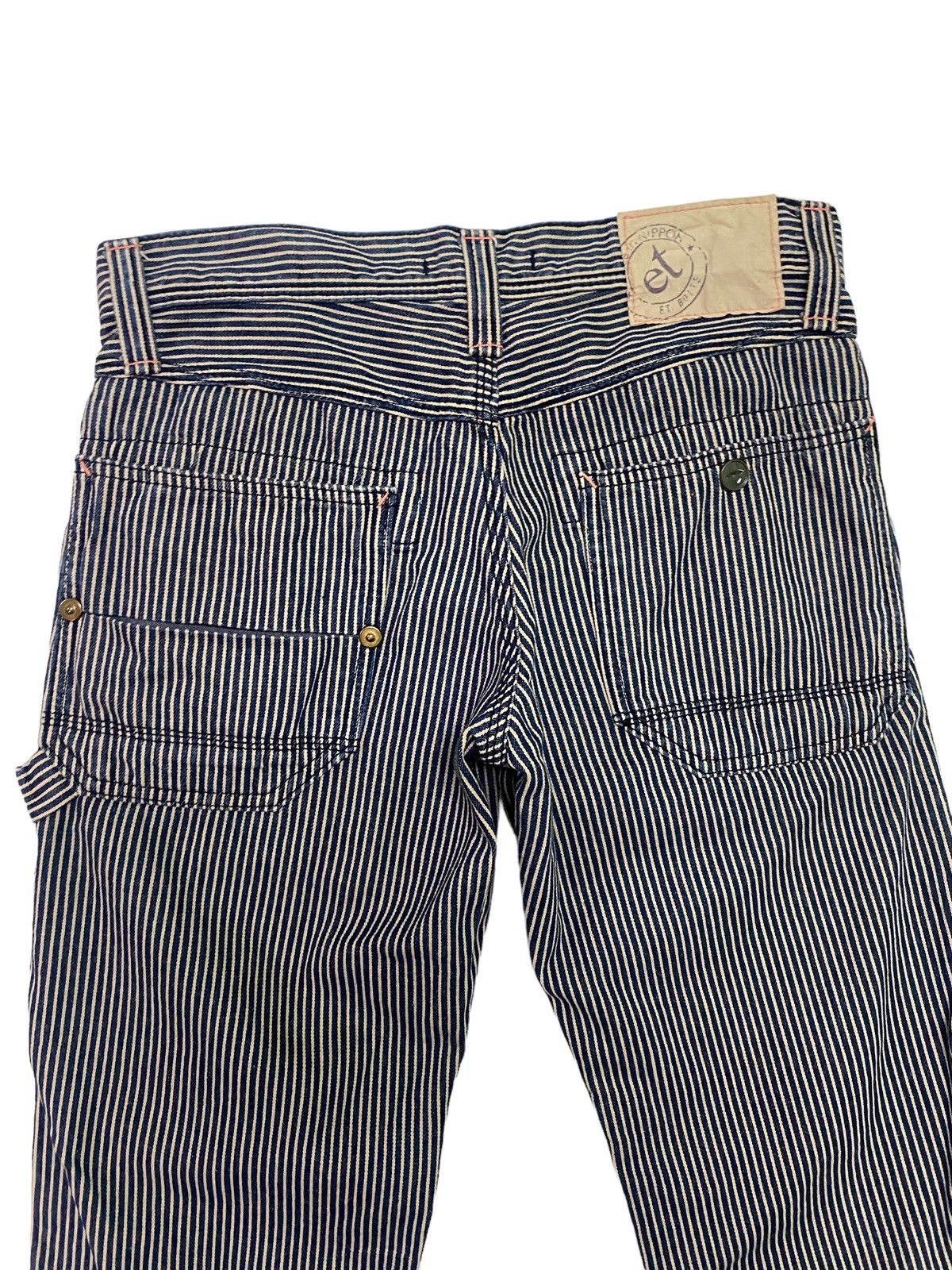 Japanese Brand Vintage Et Boite Carpenter Striped Worker Denim Pant S46k Size US 27 - 9 Thumbnail