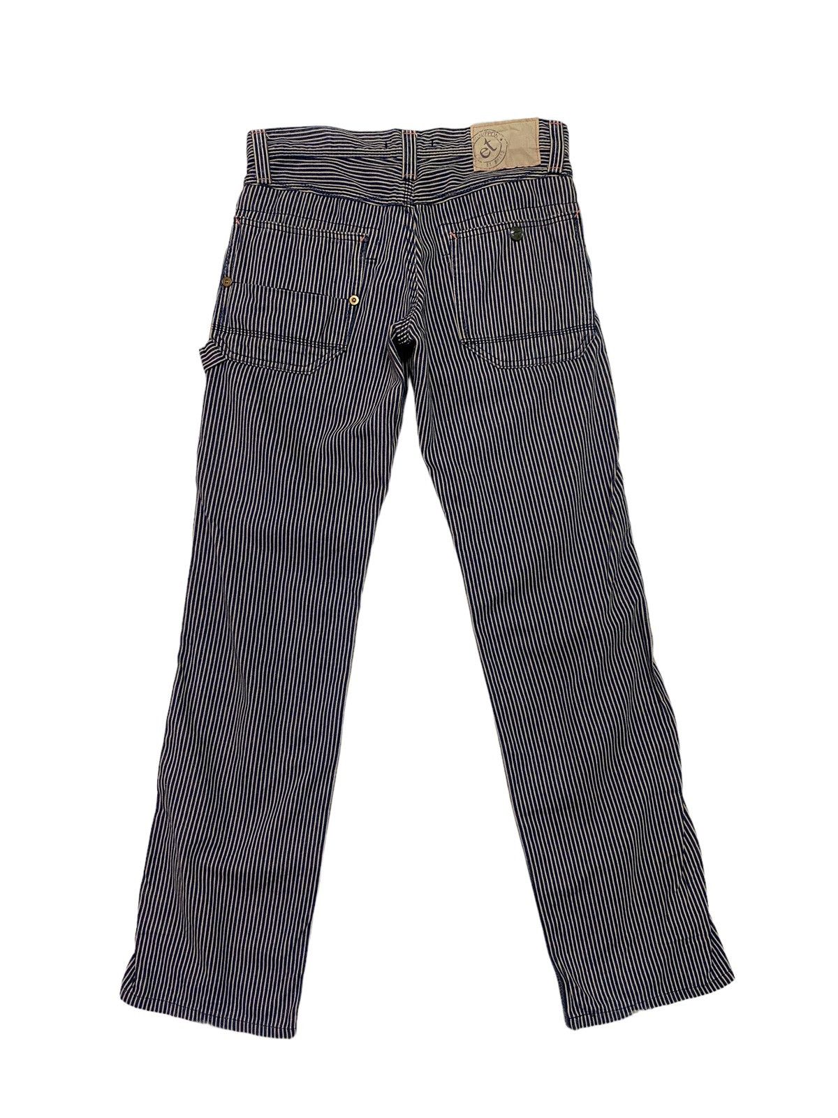 Japanese Brand Vintage Et Boite Carpenter Striped Worker Denim Pant S46k Size US 27 - 3 Thumbnail
