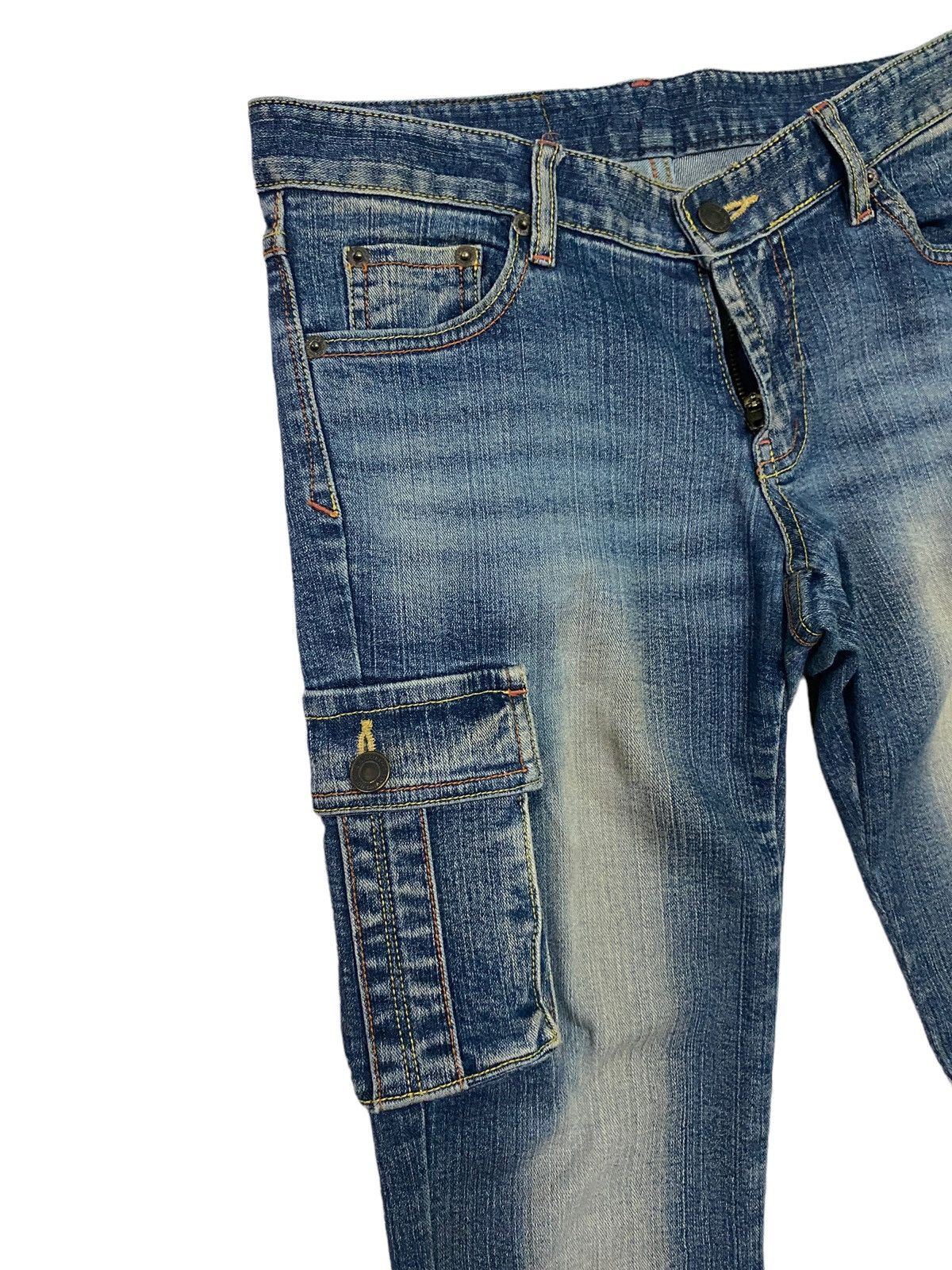Japanese Brand Flared Sweet B Cargo Multipocket Denim Pant Size US 28 / EU 44 - 5 Thumbnail