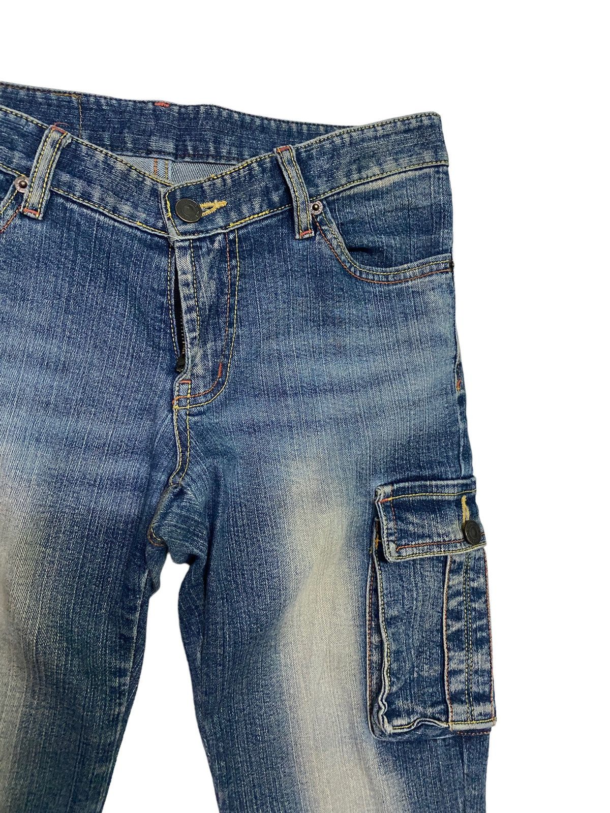Japanese Brand Flared Sweet B Cargo Multipocket Denim Pant Size US 28 / EU 44 - 6 Thumbnail