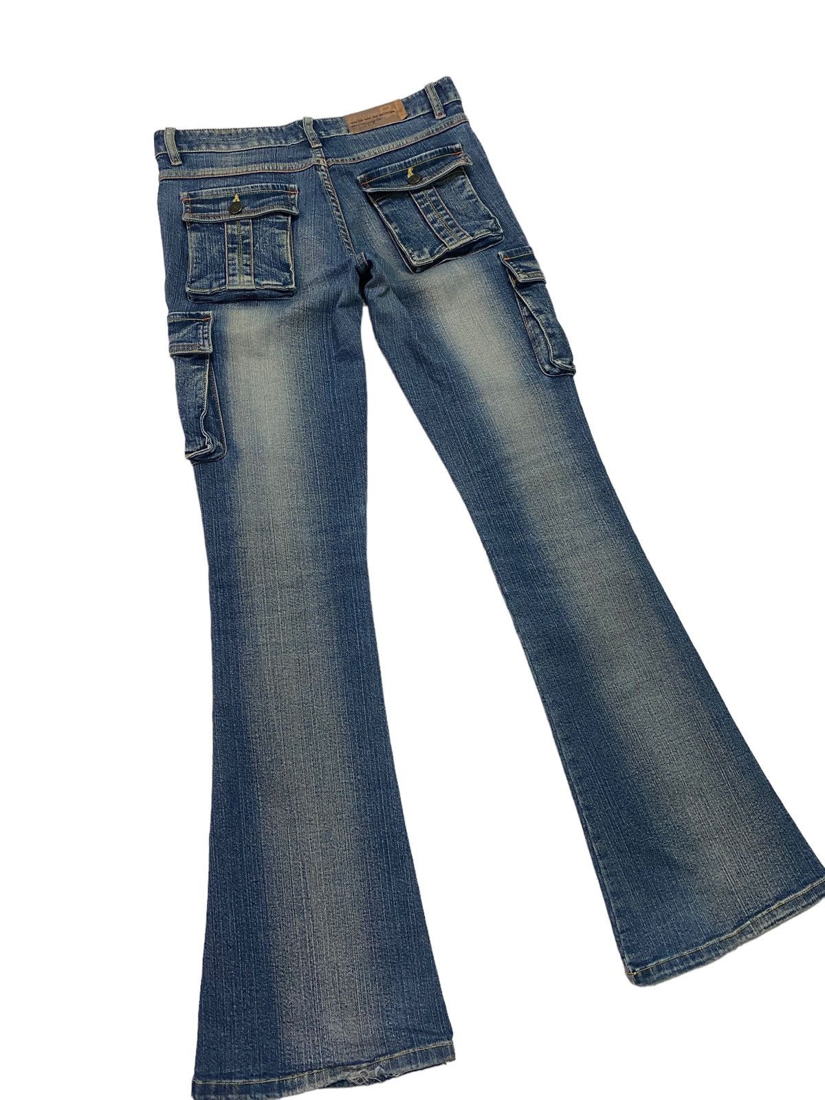 Japanese Brand Flared Sweet B Cargo Multipocket Denim Pant Size US 28 / EU 44 - 2 Thumbnail