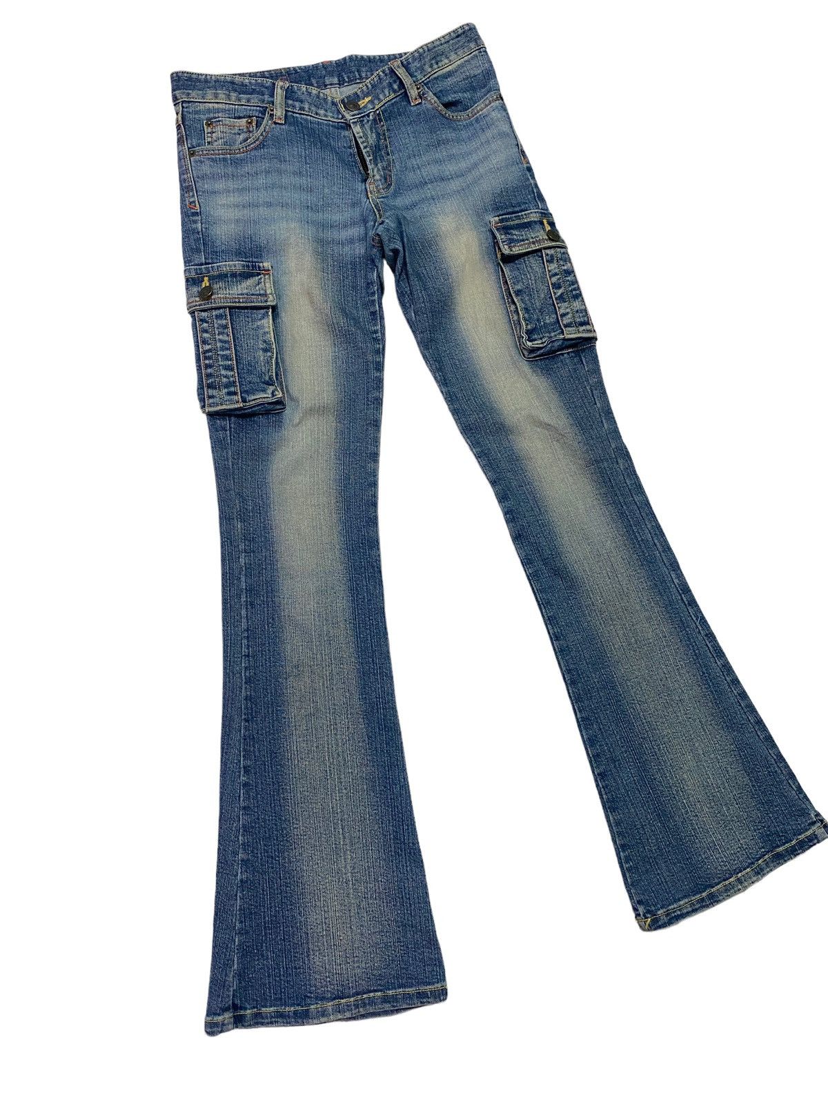 Japanese Brand Flared Sweet B Cargo Multipocket Denim Pant Size US 28 / EU 44 - 1 Thumbnail