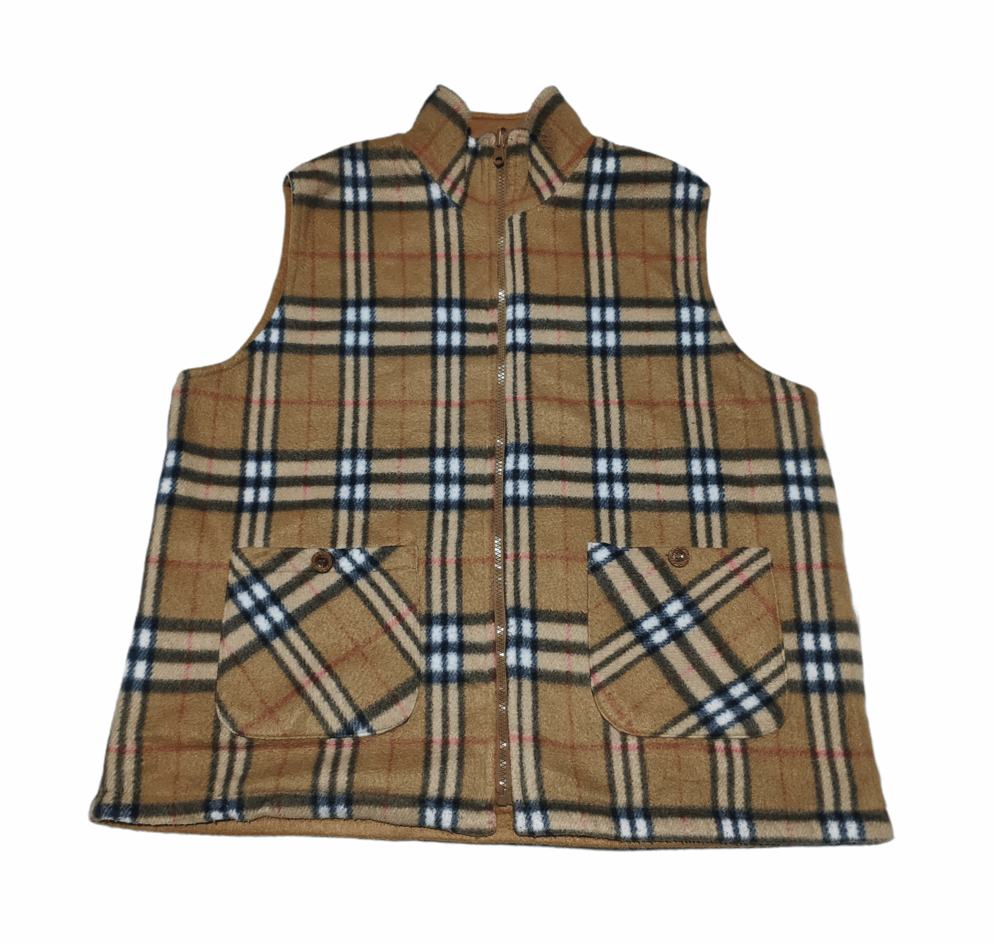 Designer × Japanese Brand Steal 💥 Vintage Burberry Nova Check Style Vest Reversible Size US L / EU 52-54 / 3 - 1 Thumbnail