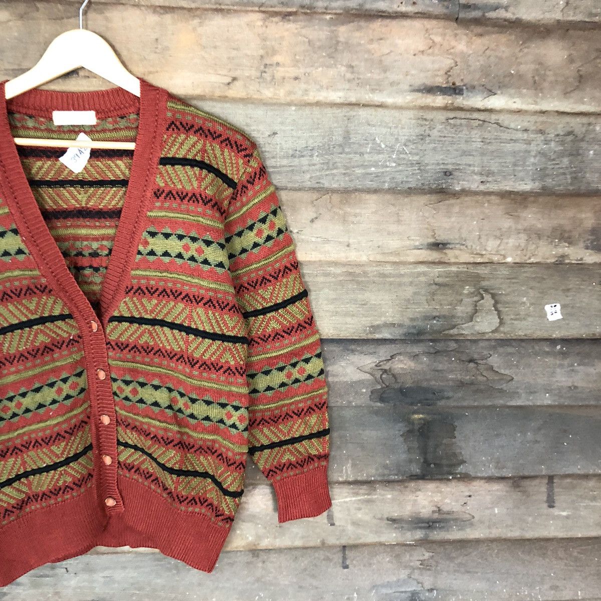 Vintage Pallspyra Brown Navajo distressed knitwear Cardigan #3948 Size US S / EU 44-46 / 1 - 5 Thumbnail