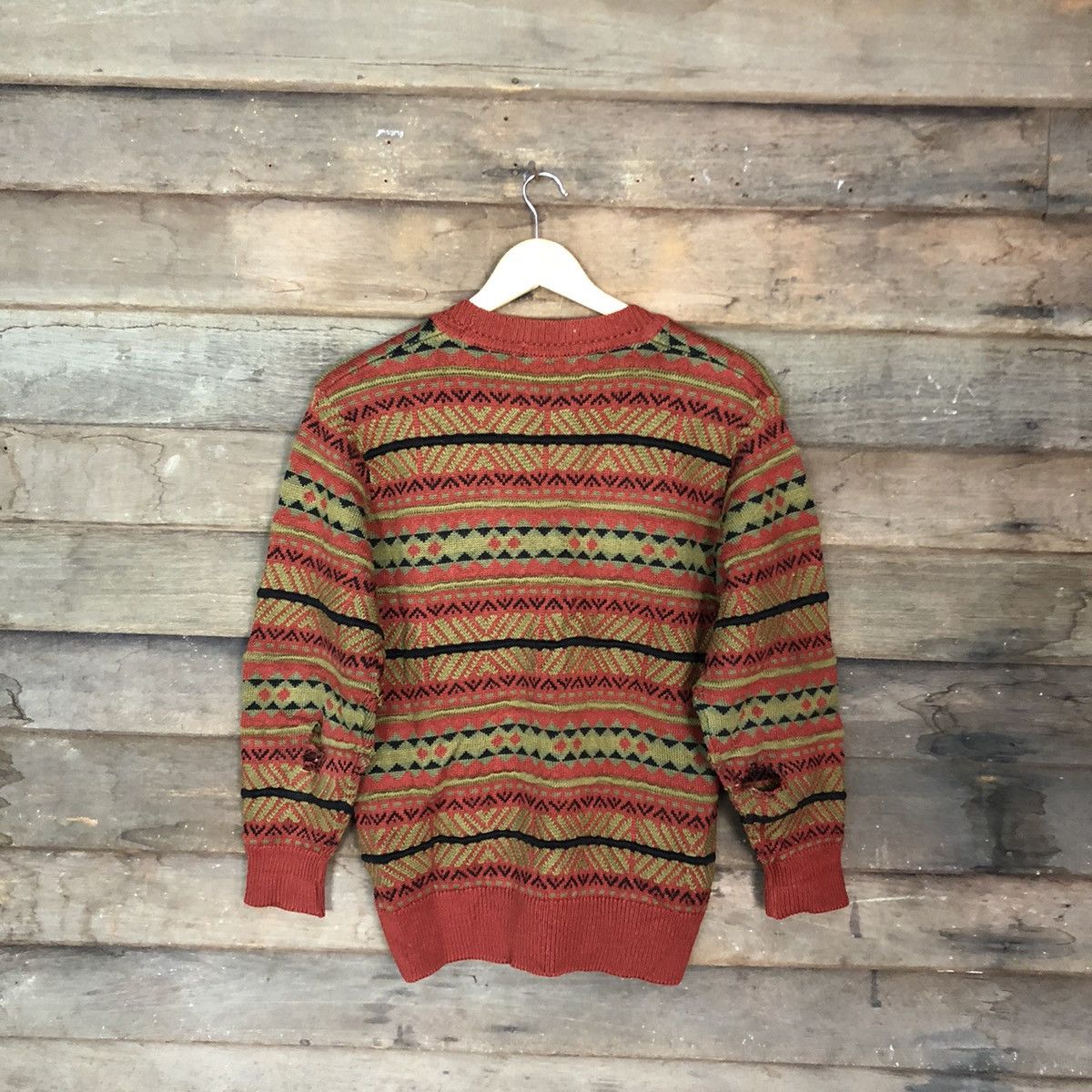 Vintage Pallspyra Brown Navajo distressed knitwear Cardigan #3948 Size US S / EU 44-46 / 1 - 12 Thumbnail
