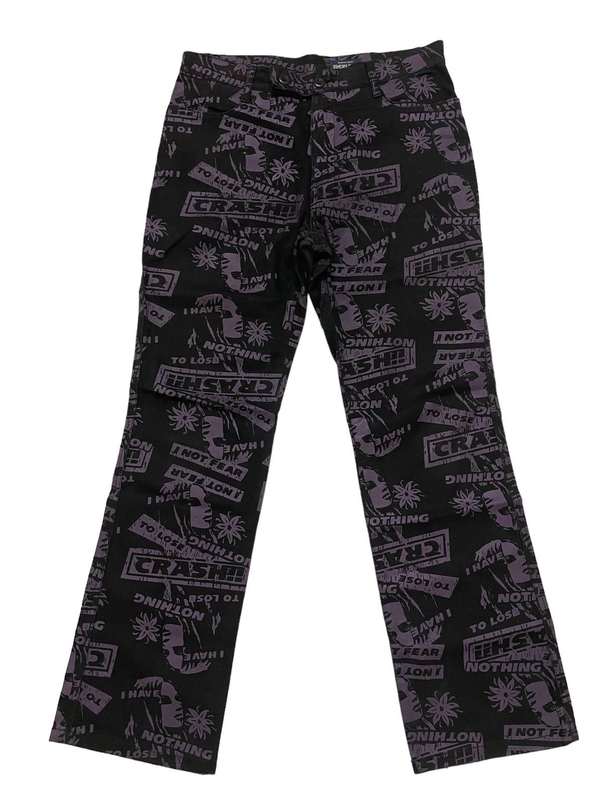 image of Vintage Full Print Pants in Purple, Men's (Size 32)