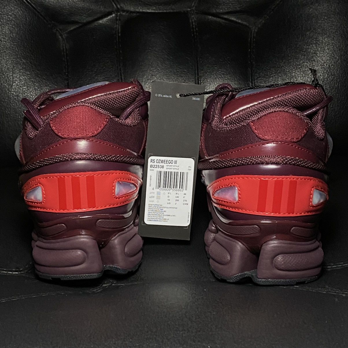 Adidas × Raf Simons Raf Simons x Ozweego 3 Burgundy Size US 10 / EU 43 - 2 Thumbnail