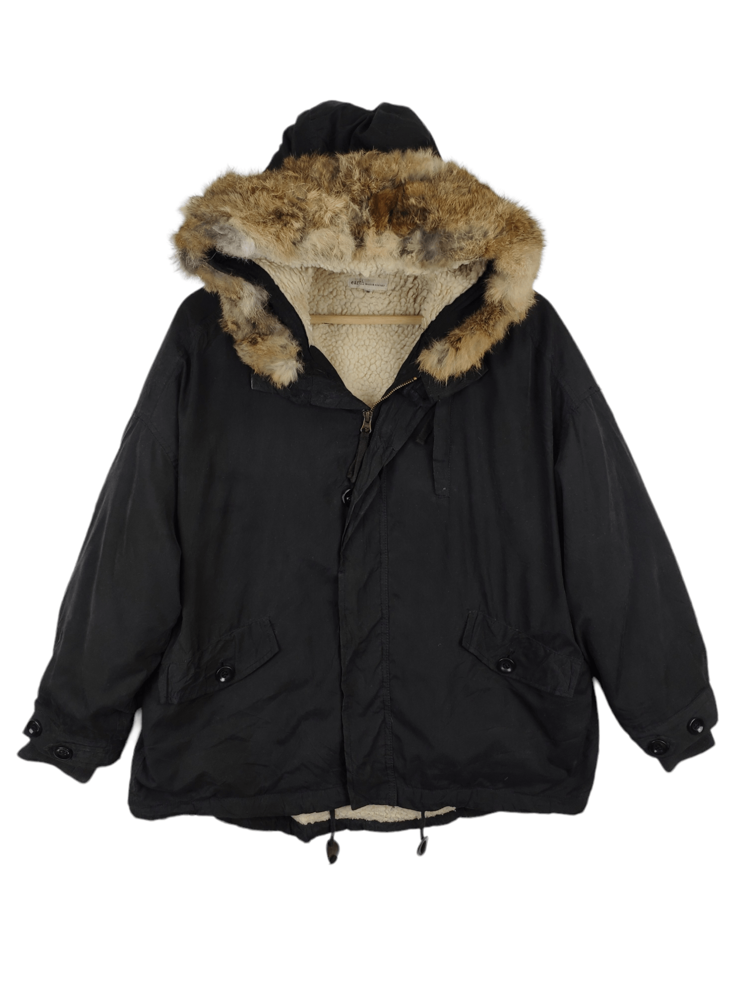Japanese Brand × Vintage Vintage Hooded Jacket Lining Sherpa Alpha Industries Style Size US M / EU 48-50 / 2 - 1 Thumbnail