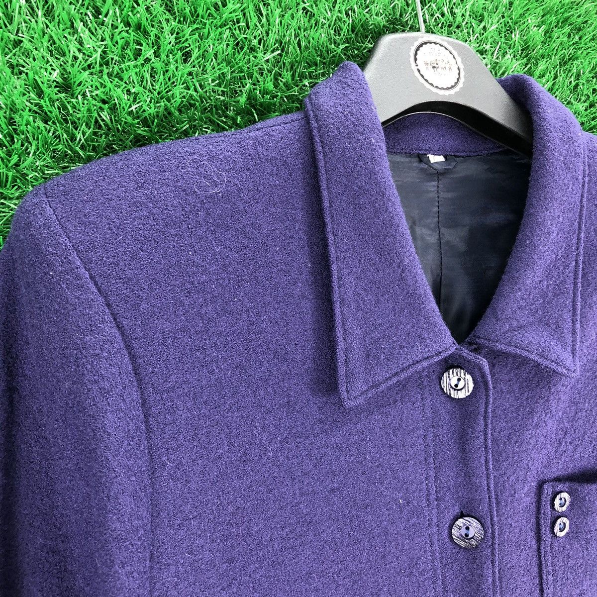 Designer × Japanese Brand × Vintage Vintage 80's Wool Blouse Shirts Button Up Size M / US 6-8 / IT 42-44 - 2 Thumbnail