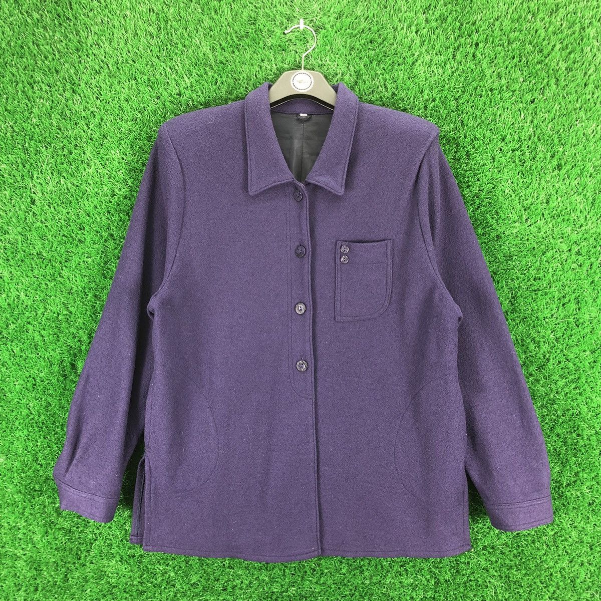 Designer × Japanese Brand × Vintage Vintage 80's Wool Blouse Shirts Button Up Size M / US 6-8 / IT 42-44 - 1 Thumbnail