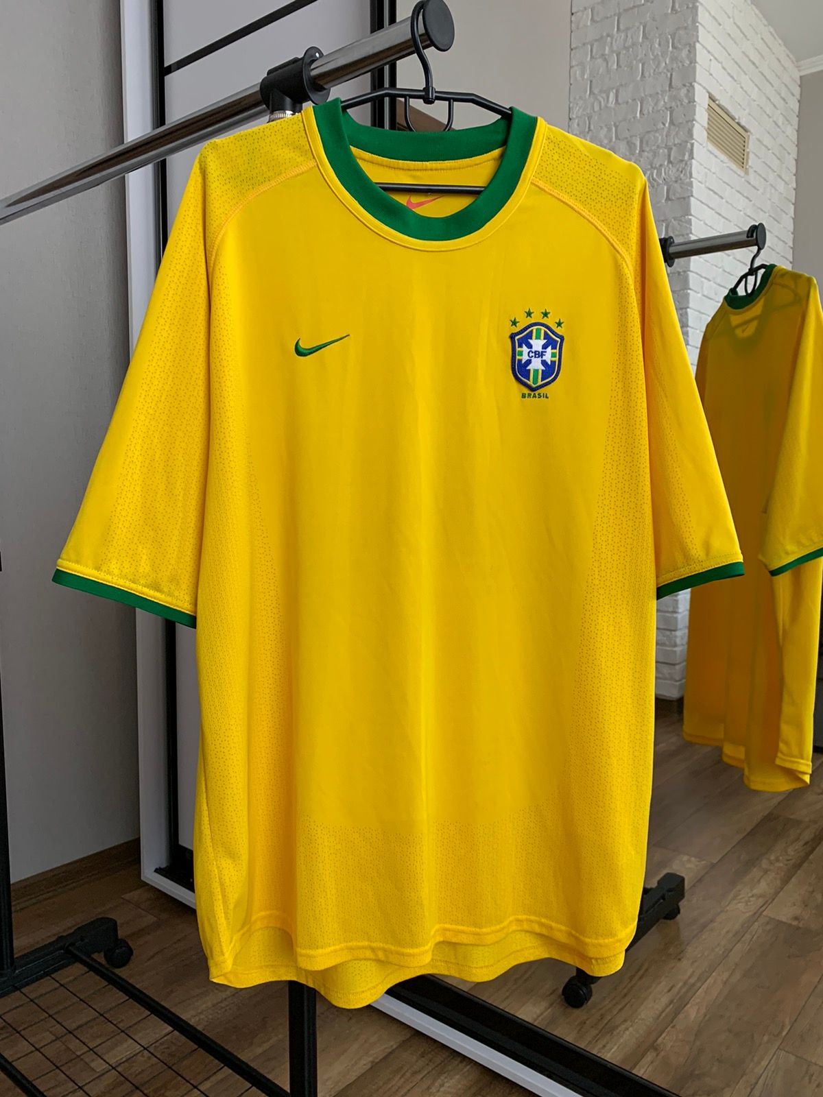 Pre-owned Nike X Soccer Jersey 2000/2001 Brazil Nike Retro Home Soccer Jersey Vintage In Yellow