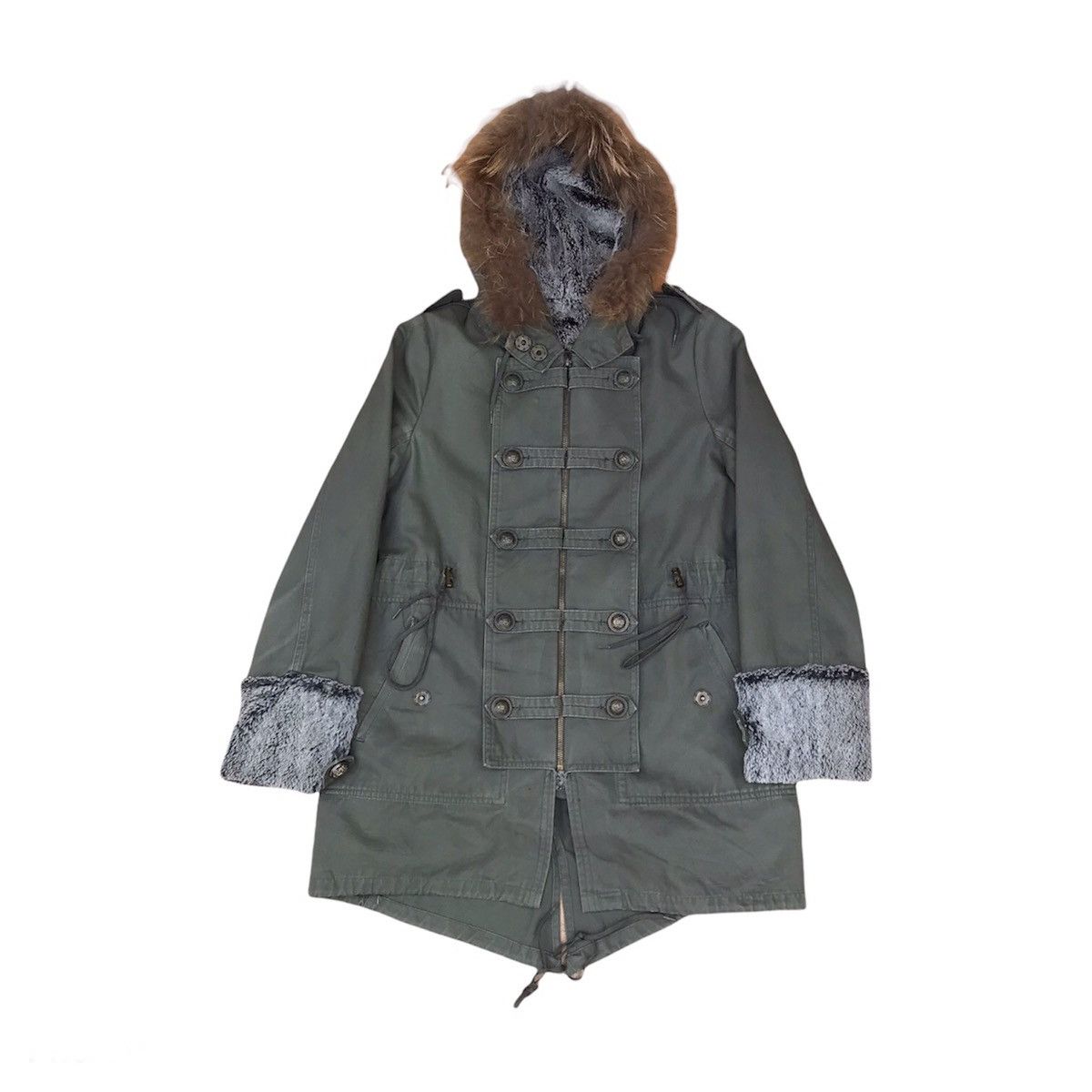 5351 POUR LES HOMMES × In The Attic × Japanese Brand BRUSH parka Yohji yamamoto inspired face military fur Size US S / EU 44-46 / 1 - 1 Thumbnail