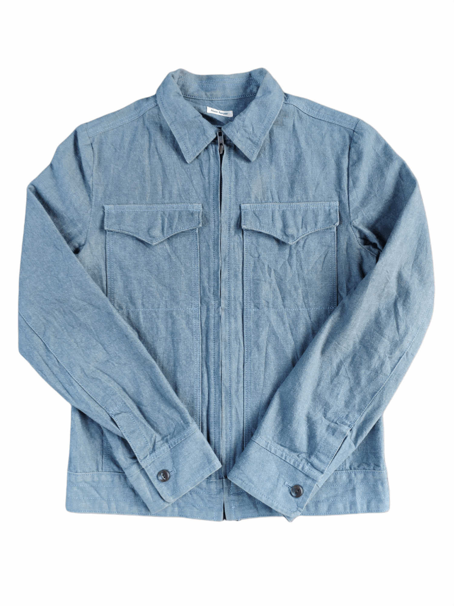 Japanese Brand × Vintage Vintage Denim Jacket Zipper Blanc Basque Size US XS / EU 42 / 0 - 1 Thumbnail