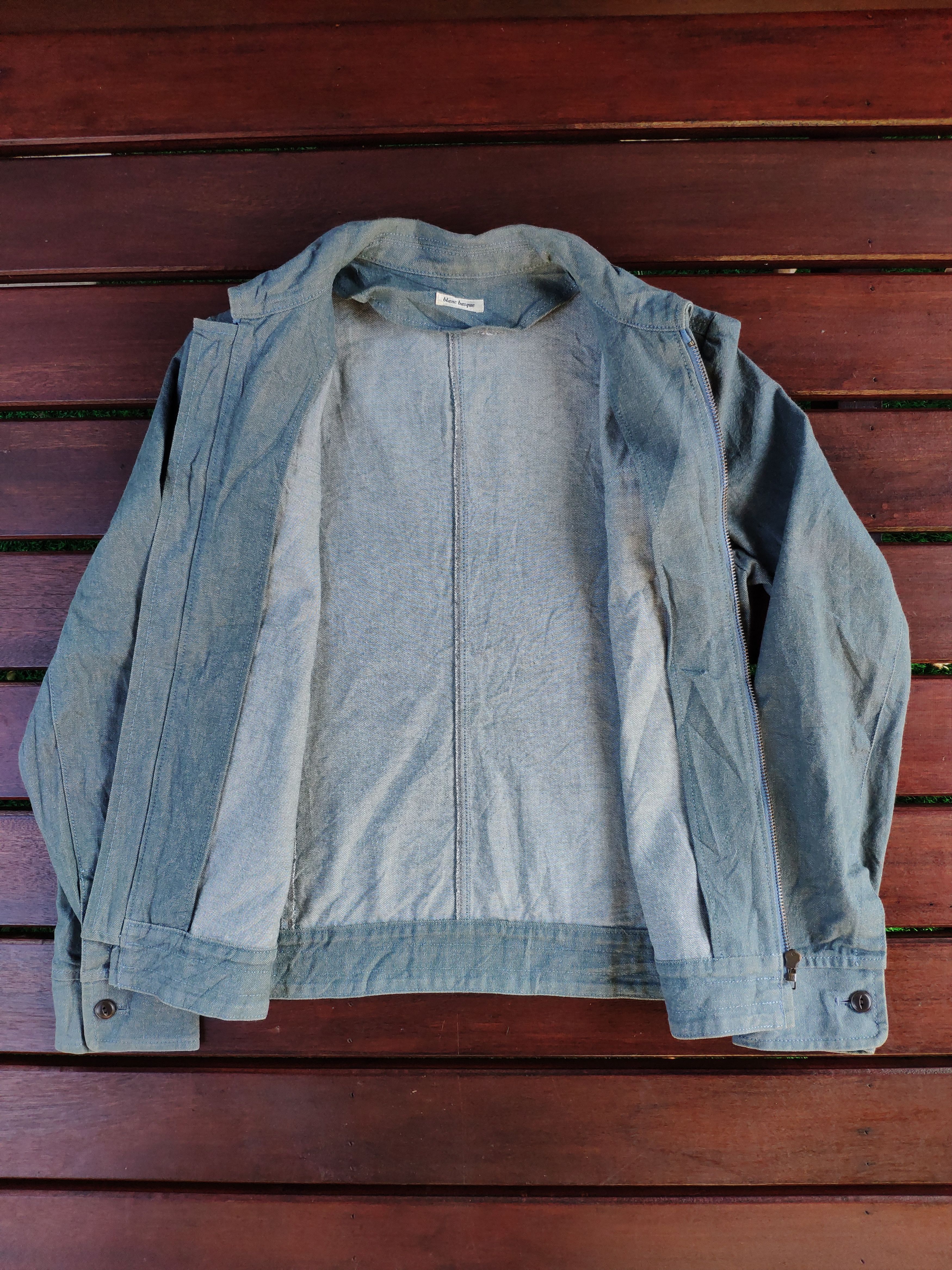 Japanese Brand × Vintage Vintage Denim Jacket Zipper Blanc Basque Size US XS / EU 42 / 0 - 6 Thumbnail