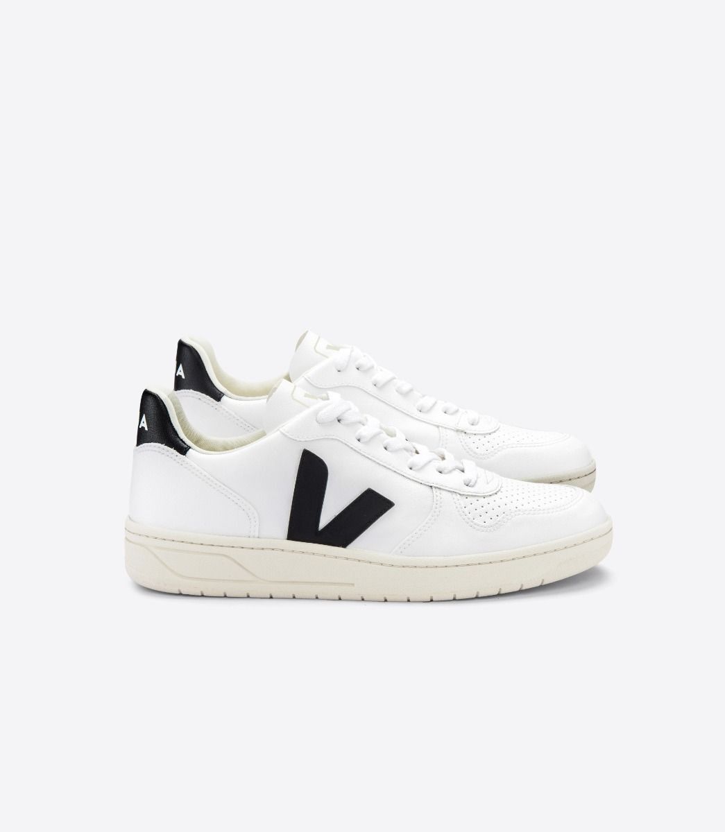 image of Veja V-10 Cwl White Black Sneakers Vx0702901B Eu 44 Us 11, Men's