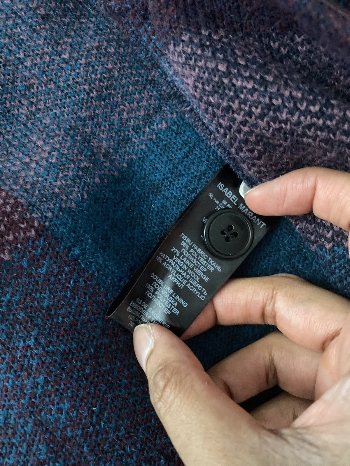 Isabel Marant ISABEL MARANT Purple & Blue Check Kervon Jacket Size US L / EU 52-54 / 3 - 5 Thumbnail